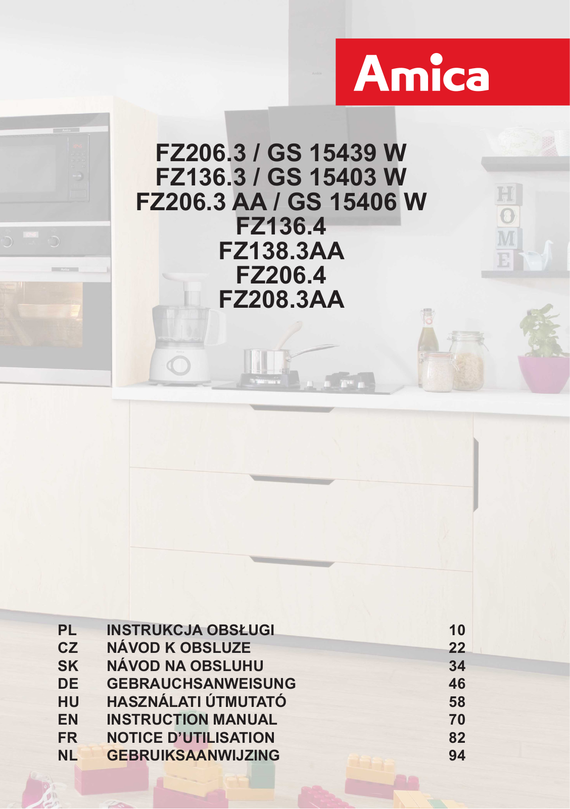 Amica FZ206.3, GS 15439 W, FZ136.3, GS 15403 W, FZ206.3 AA User Manual