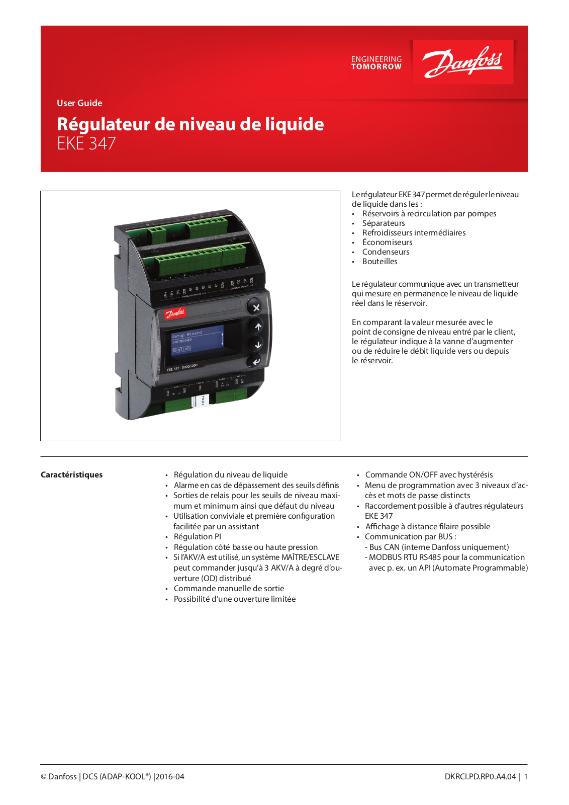 Danfoss EKE 347 Data sheet