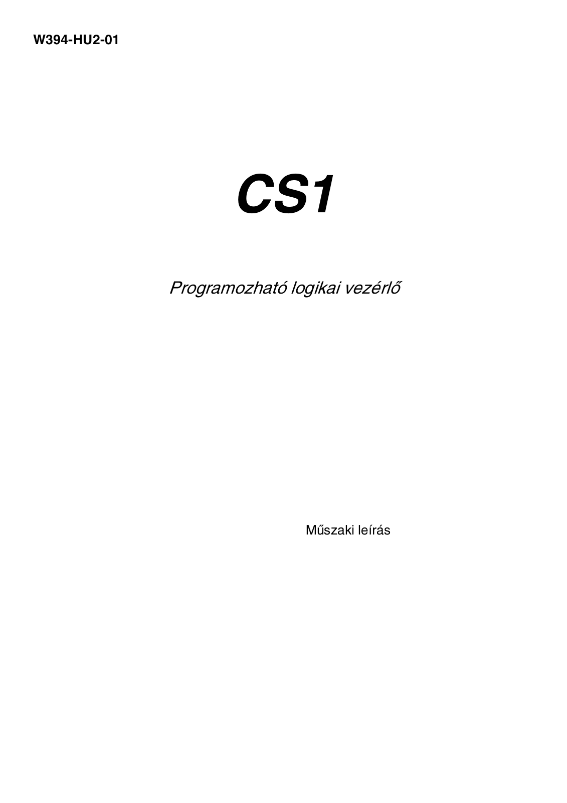 Omron CS1 Programming Manual