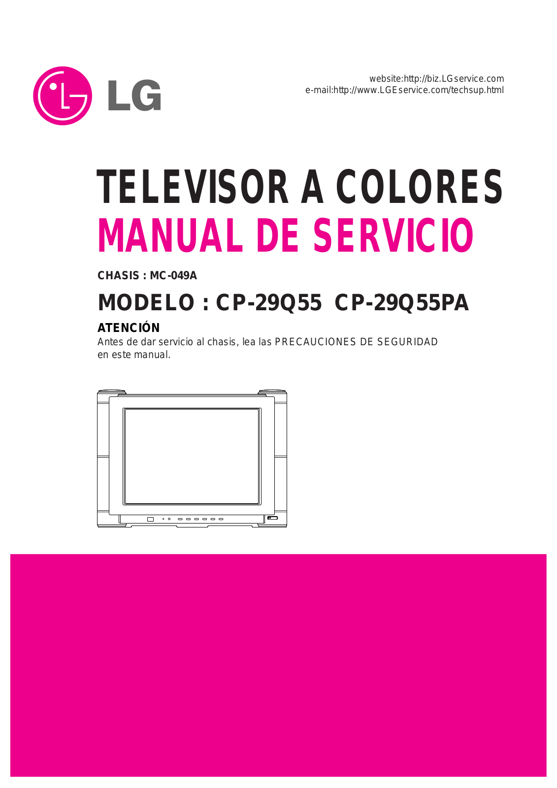 LG CP-29Q55, CP-29Q55PA Service Manual