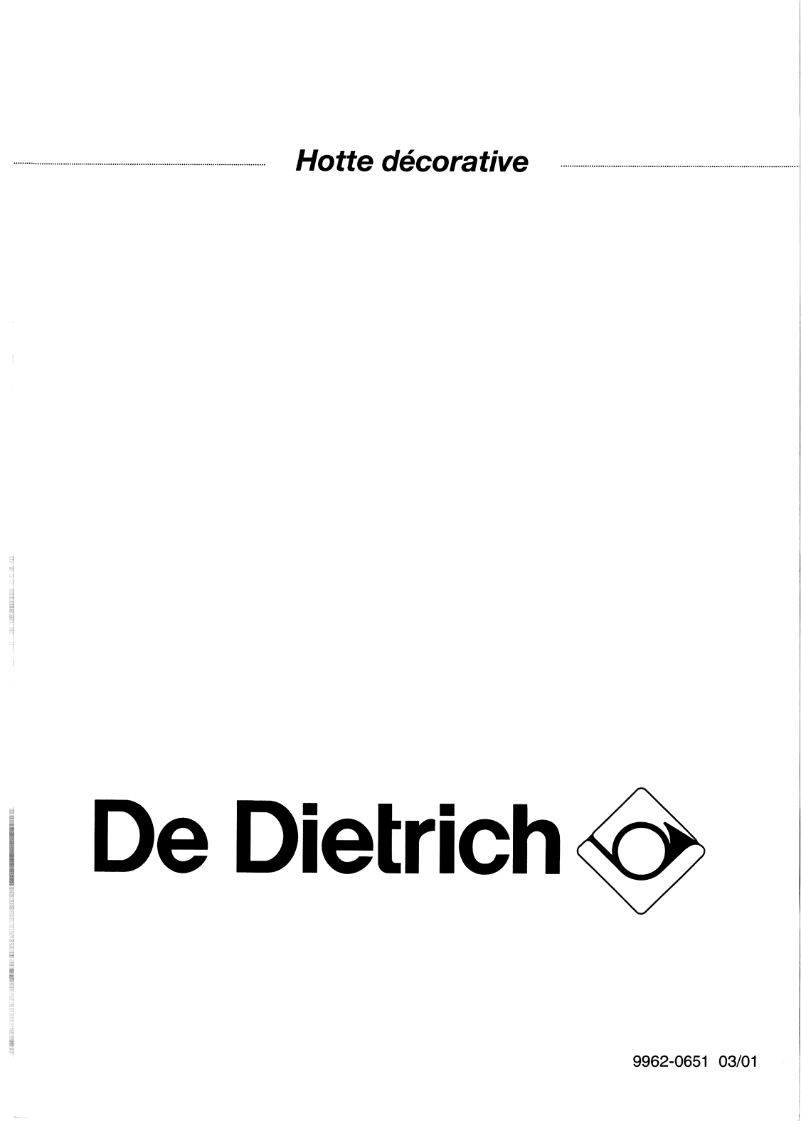 DE DIETRICH DHD129X User Manual