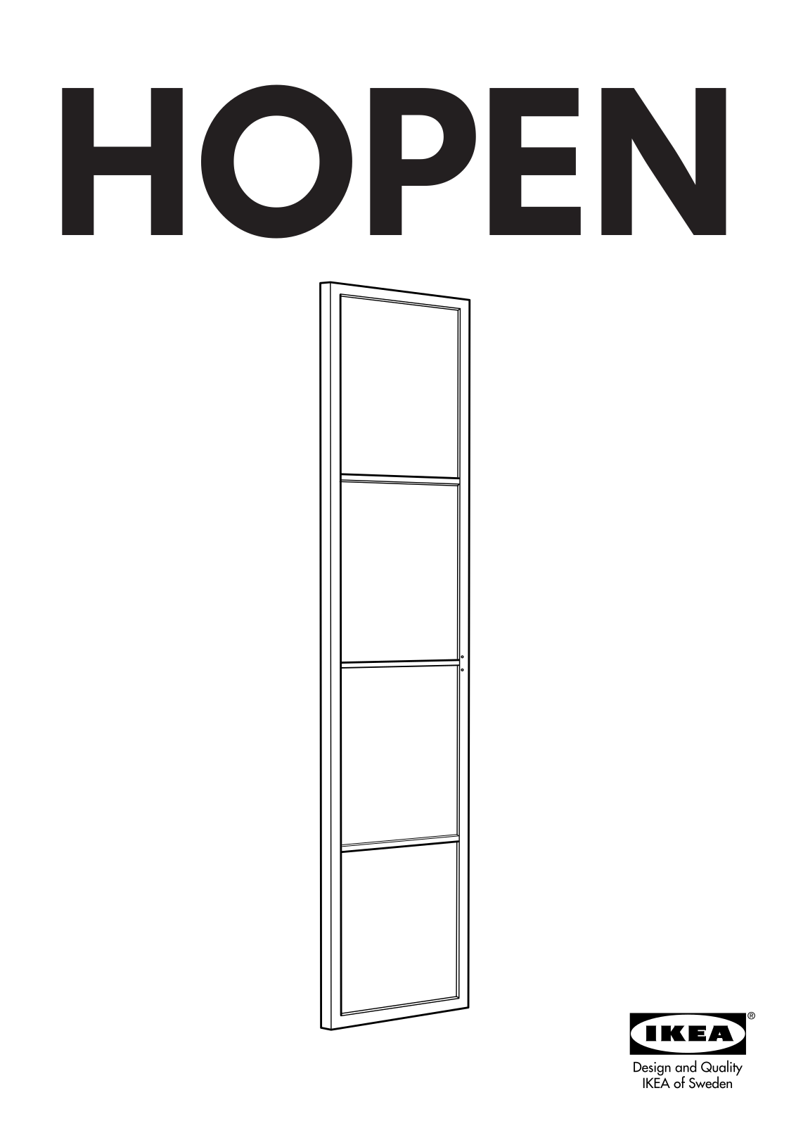 IKEA HOPEN DOOR 23 5-8X89 Assembly Instruction