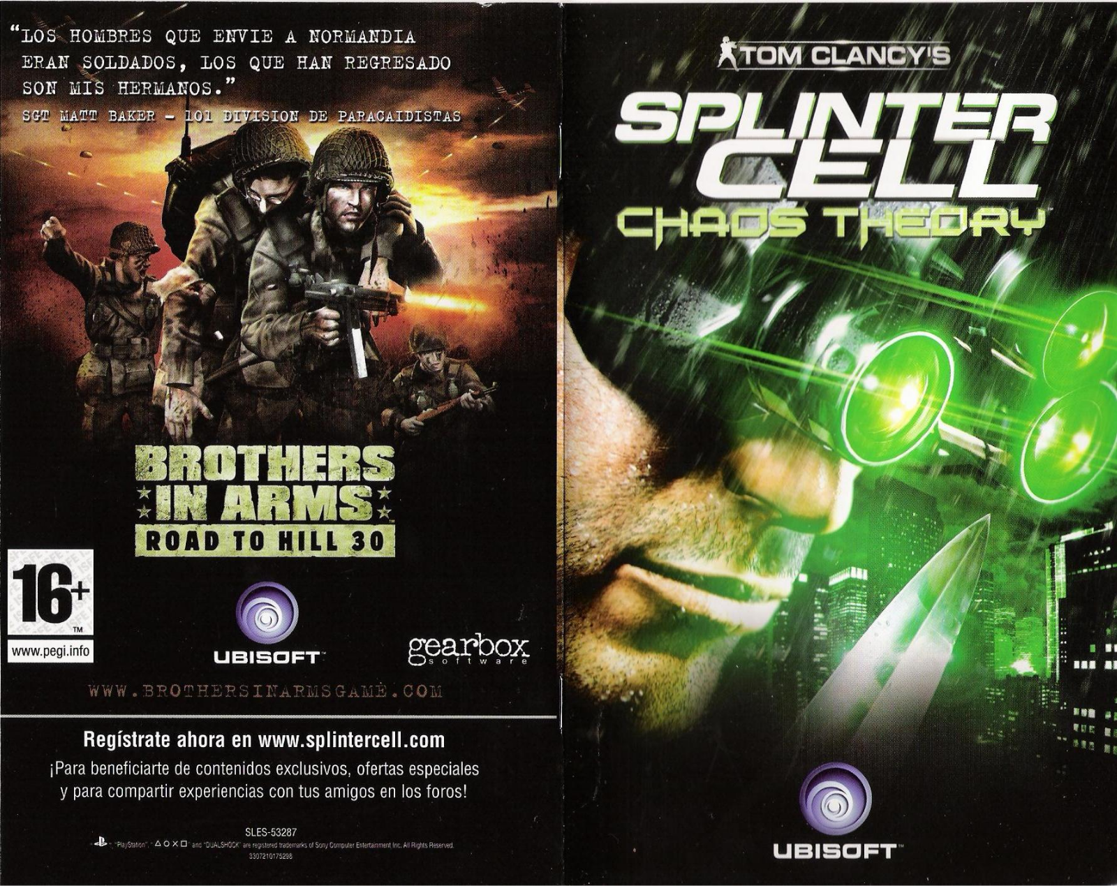 Games PS2 TOM CLANCY S-SPLINTER CELL 3-CHAOS THEORY User Manual