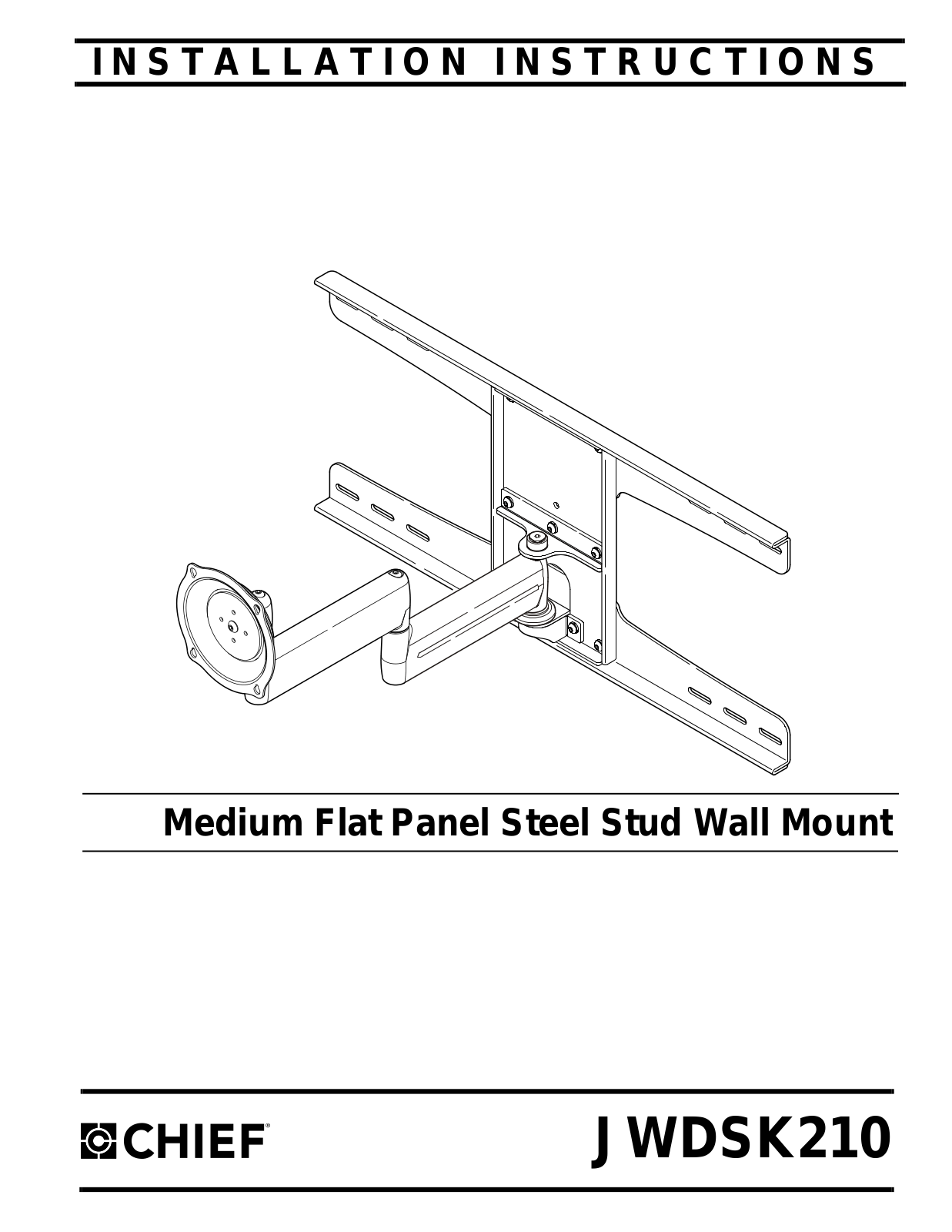 CHIEF JWDSK210 Installation Instructions Manual