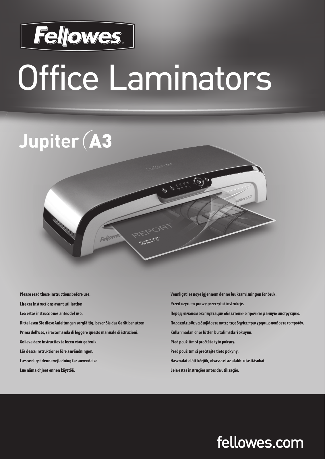 Fellowes JUPITER A3 User Manual