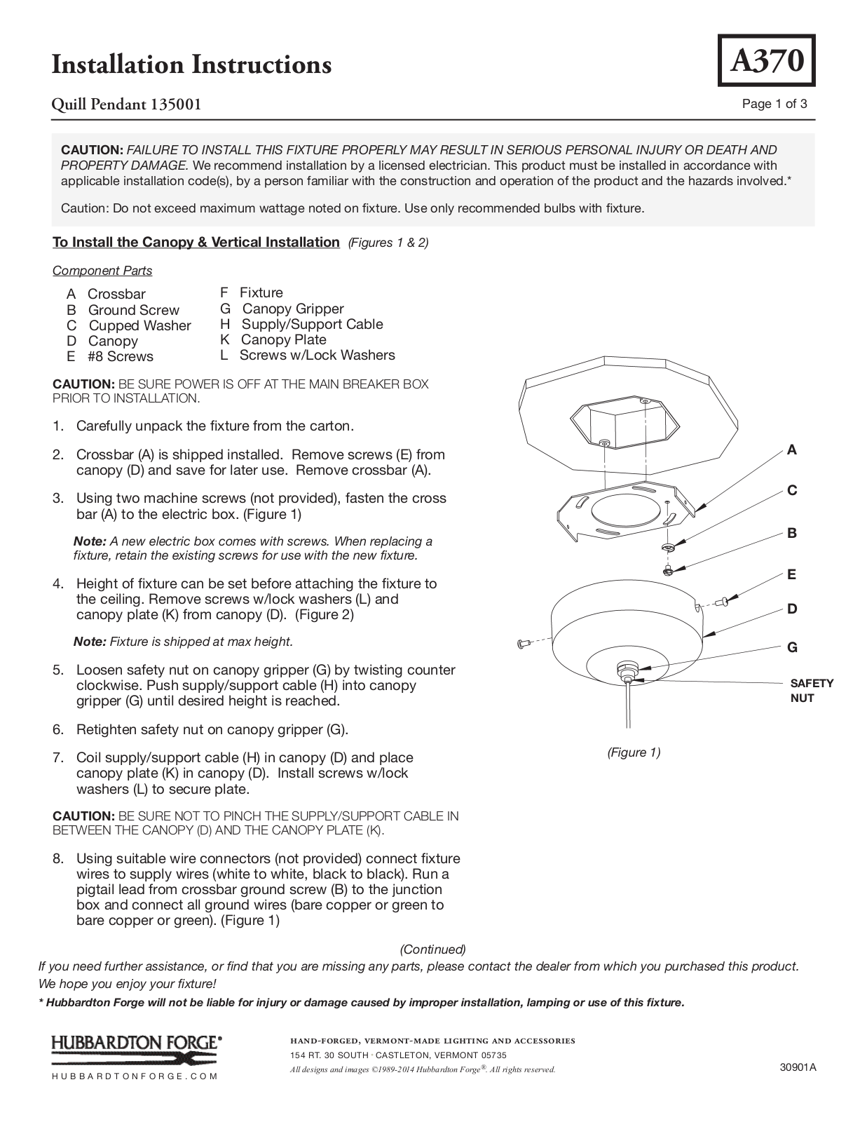 Hubbardton Forge 135001 User Manual