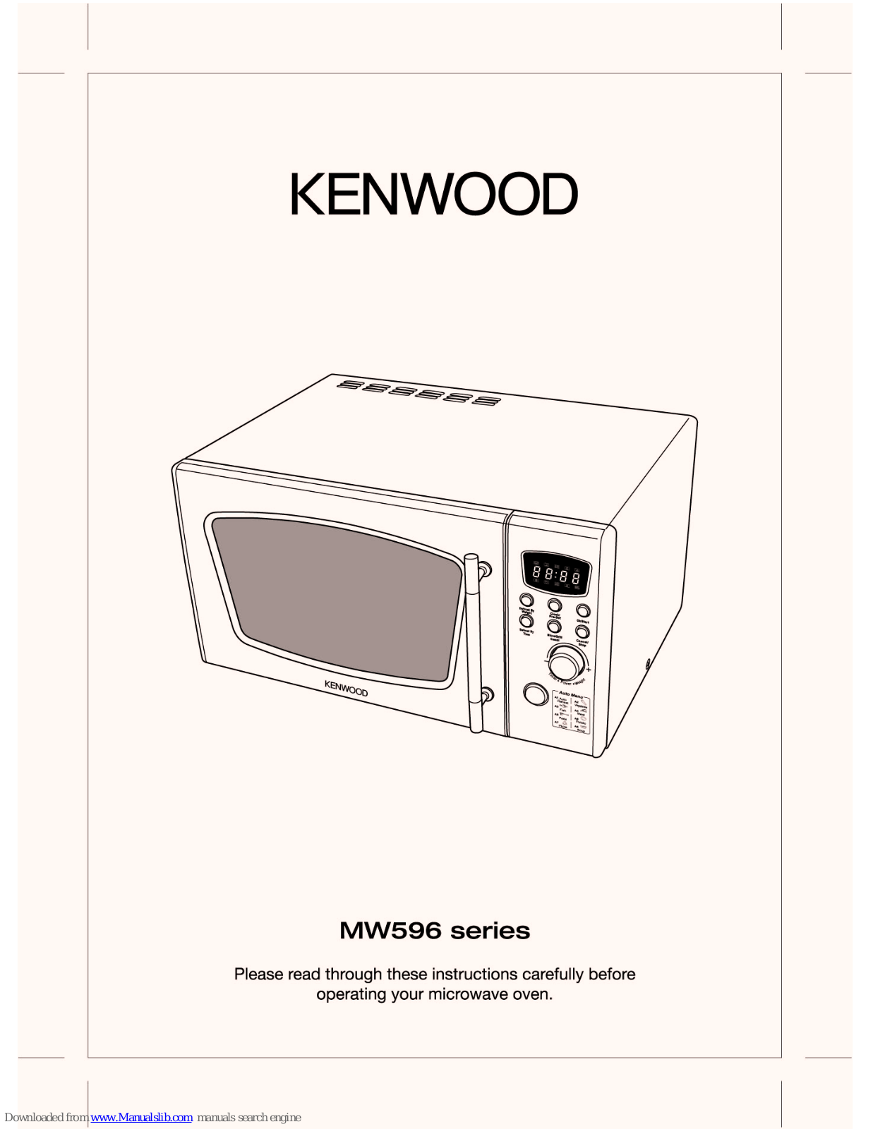 Kenwood MW596 Instructions For Use Manual