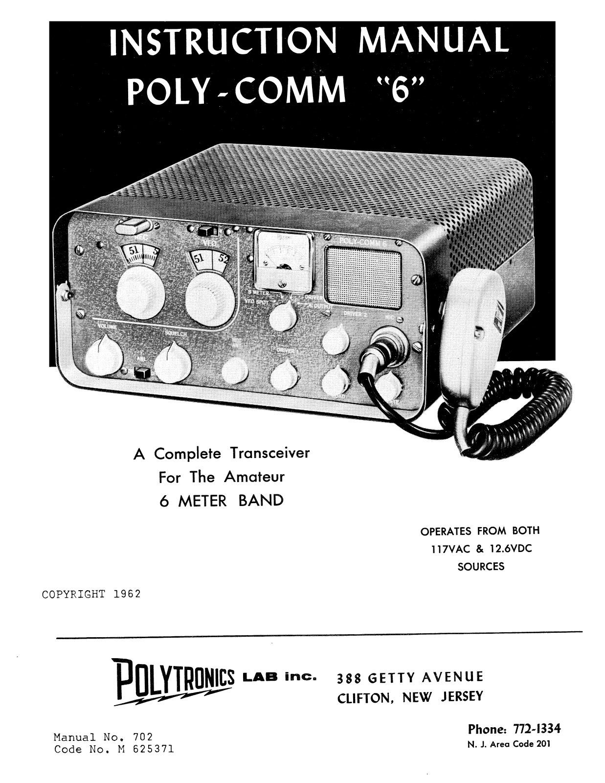 Polytronics Poly-Comm 6 Service manual