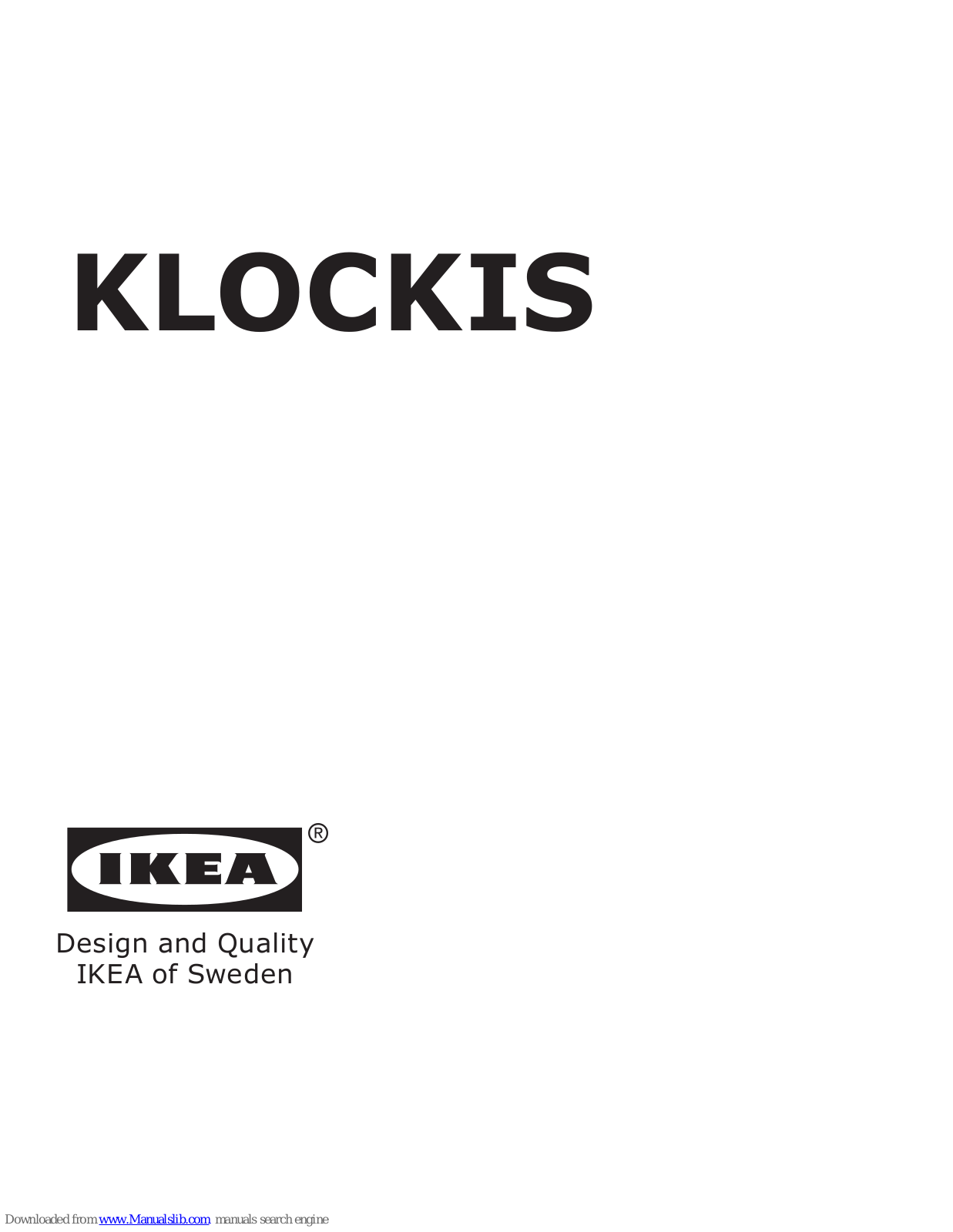 IKEA KLOCKIS User Manual - ManualMachine.com