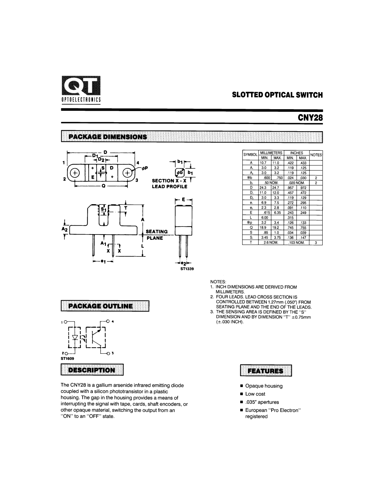 QT CNY28 Datasheet