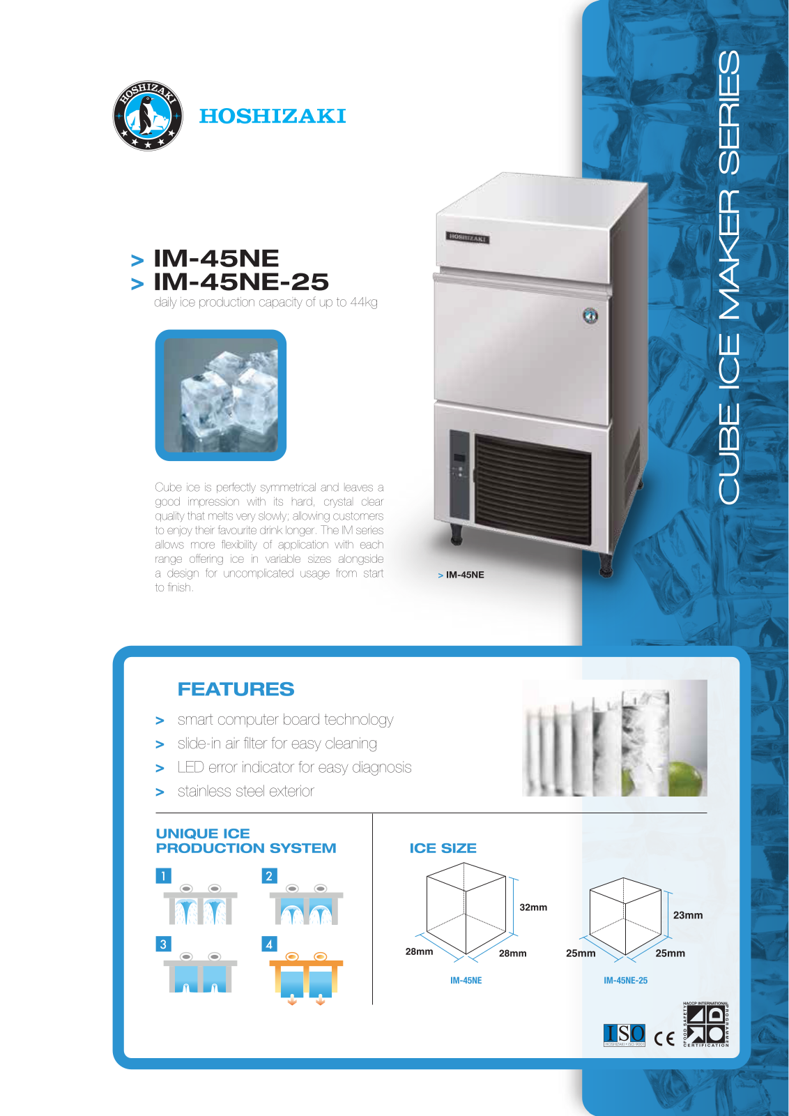 Hoshizaki IM45NE-25 Specifications Sheet