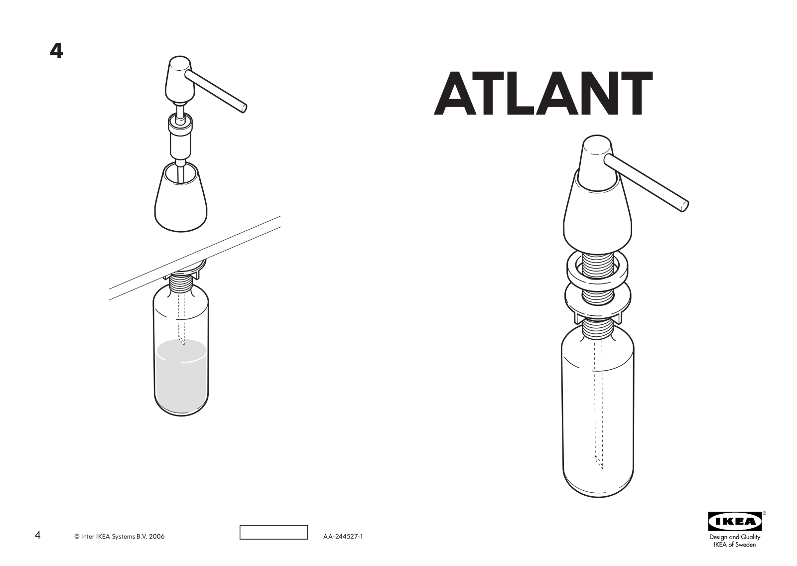 IKEA ATLANT DETERGENT DISPOSER Assembly Instruction