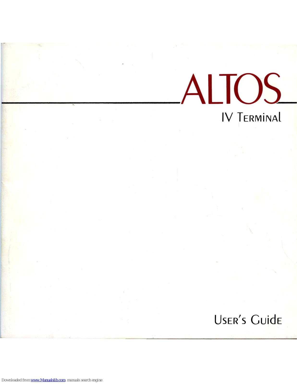 Altos IV User Manual - ManualMachine.com