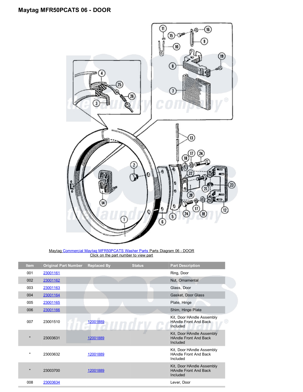 Maytag MFR50PCATS Parts Diagram