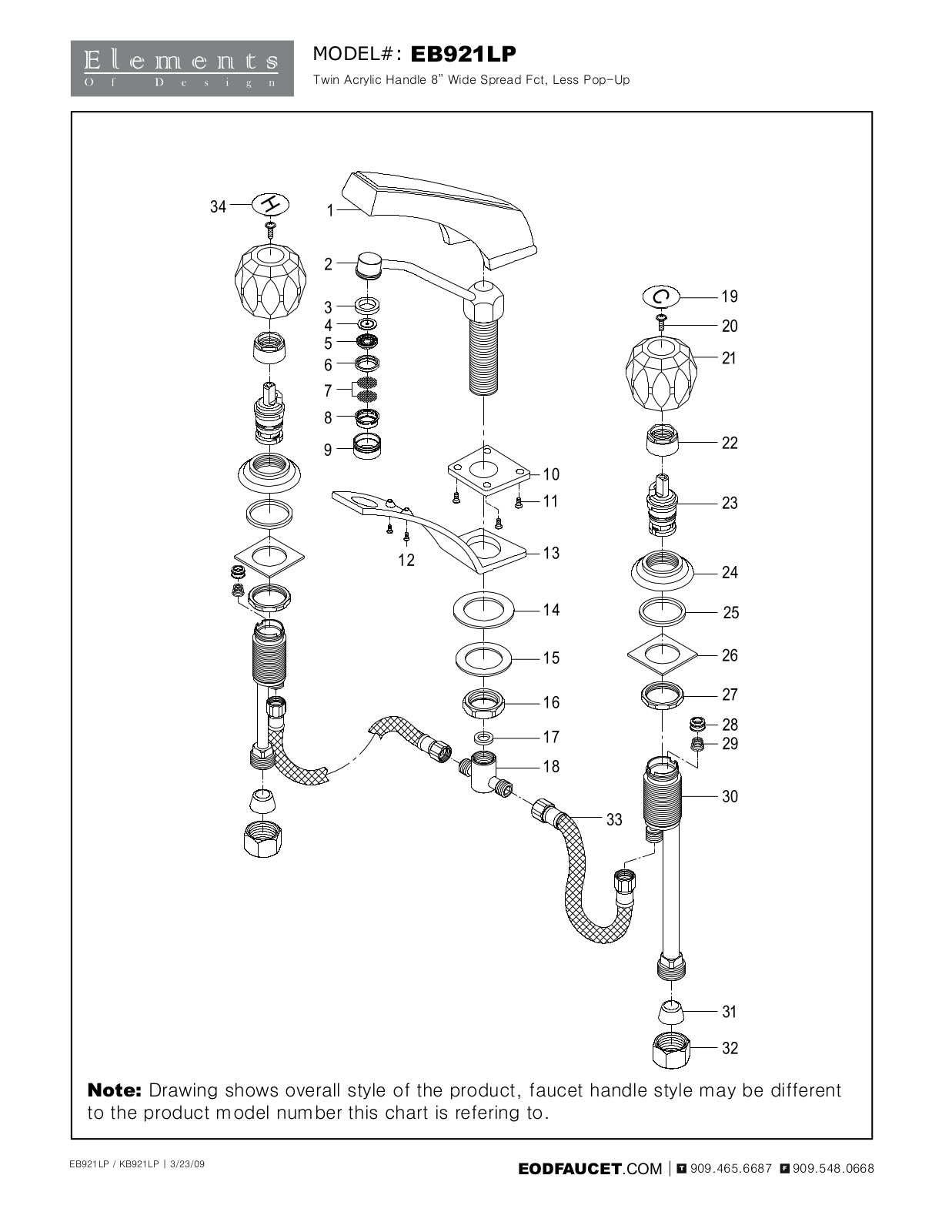 Elements of Design EDE1716 Explosion Chart