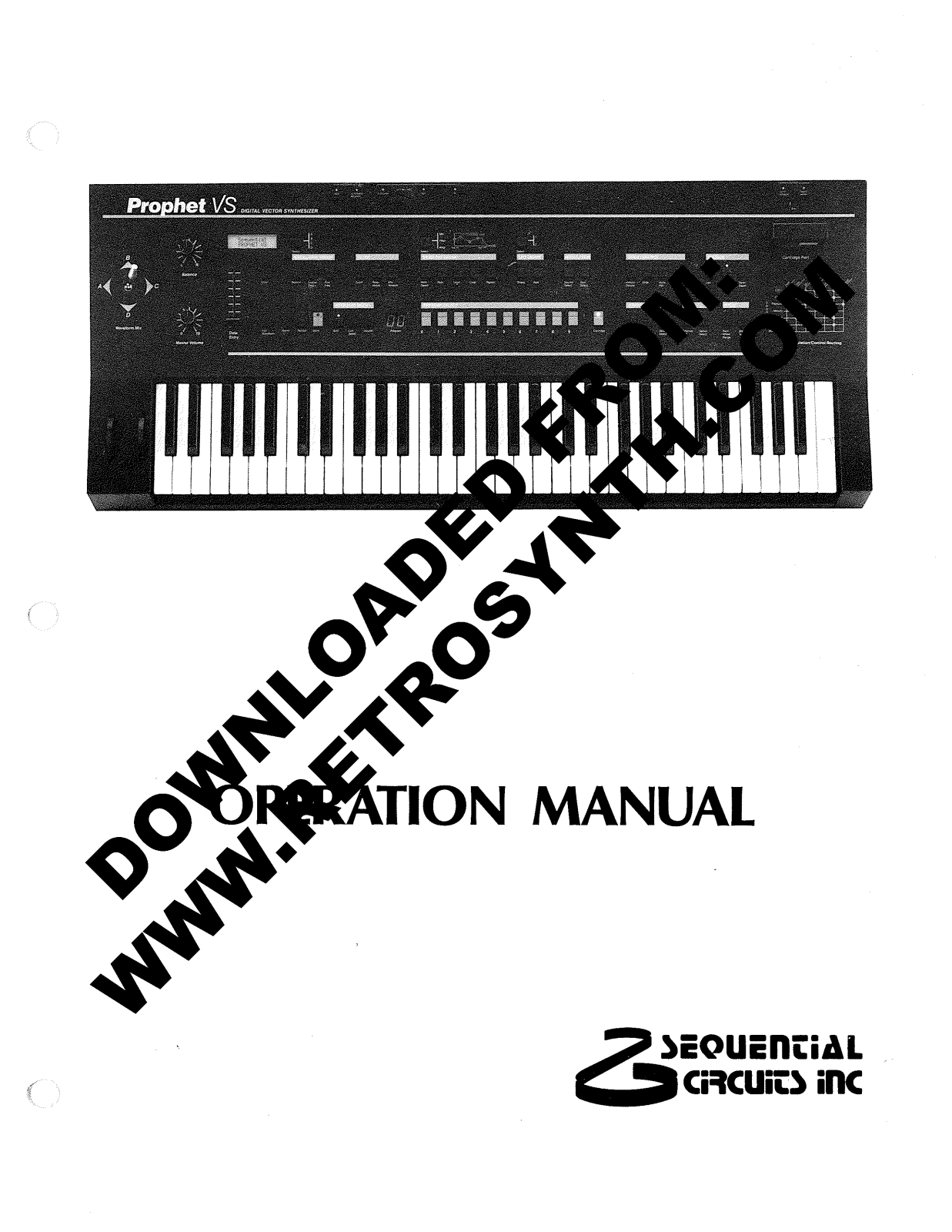 Sequential Circuits Prophet VS Owner's Manual