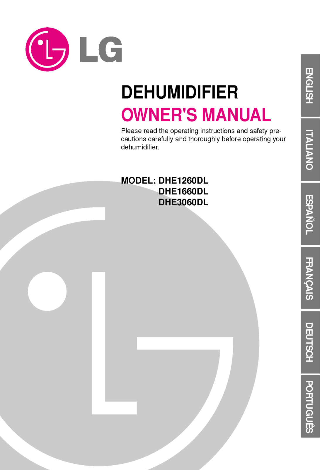 LG DHE3060DL User Manual