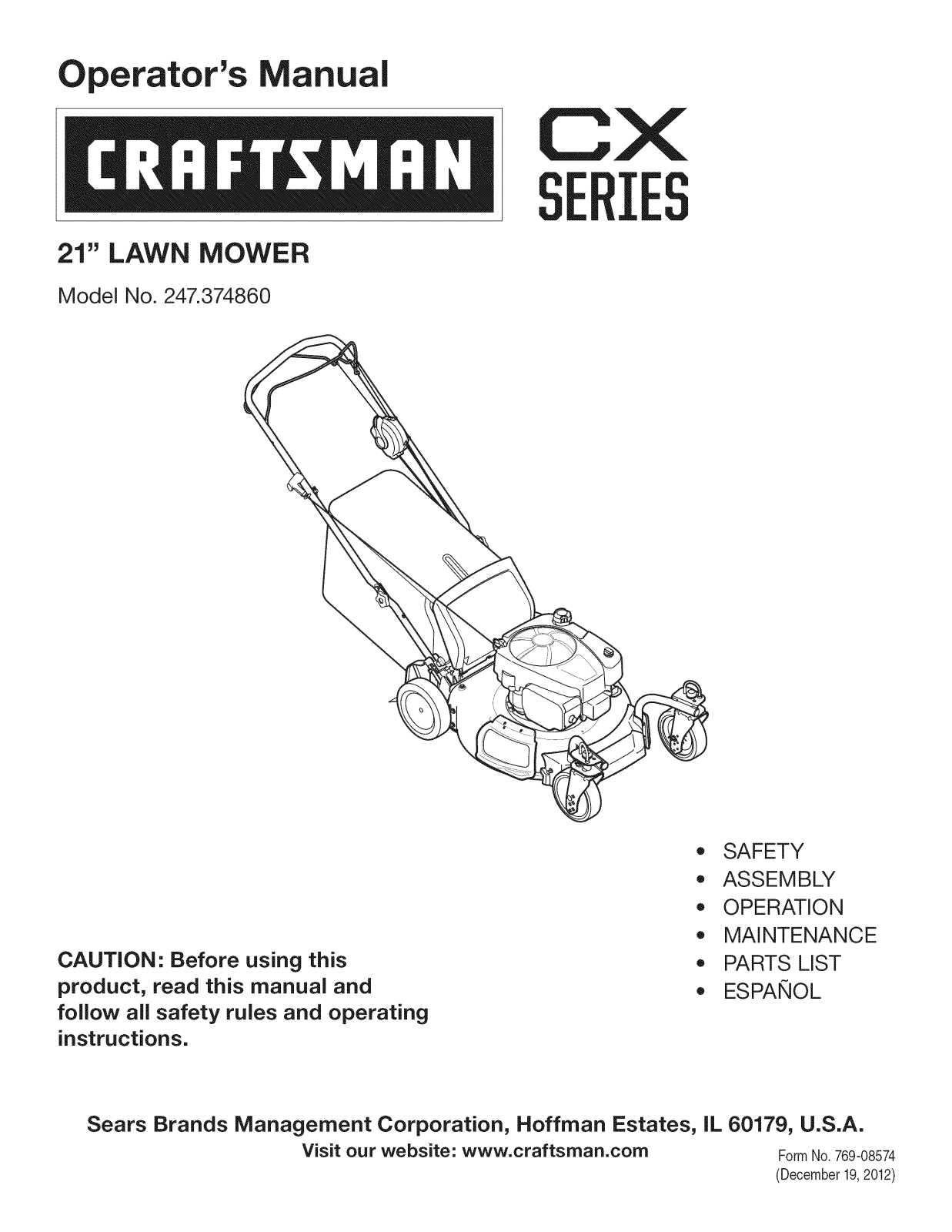 Craftsman 247374860 Owner’s Manual