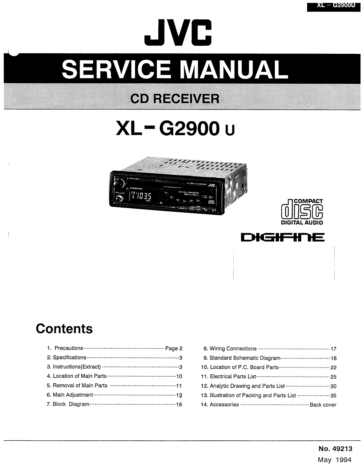 JVC XLG-2900 Service manual