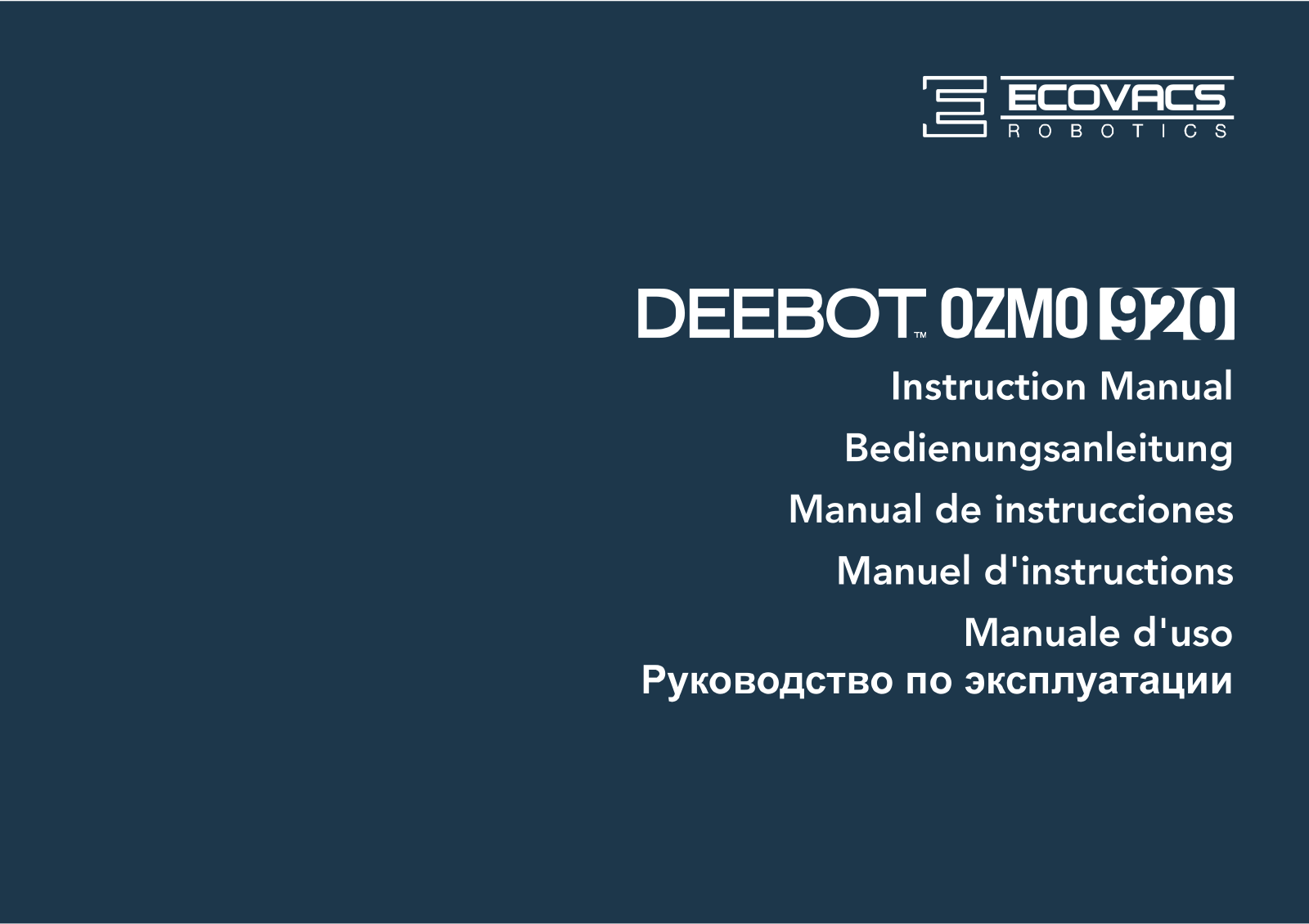 Ecovacs Deebot Ozmo 920 operation manual