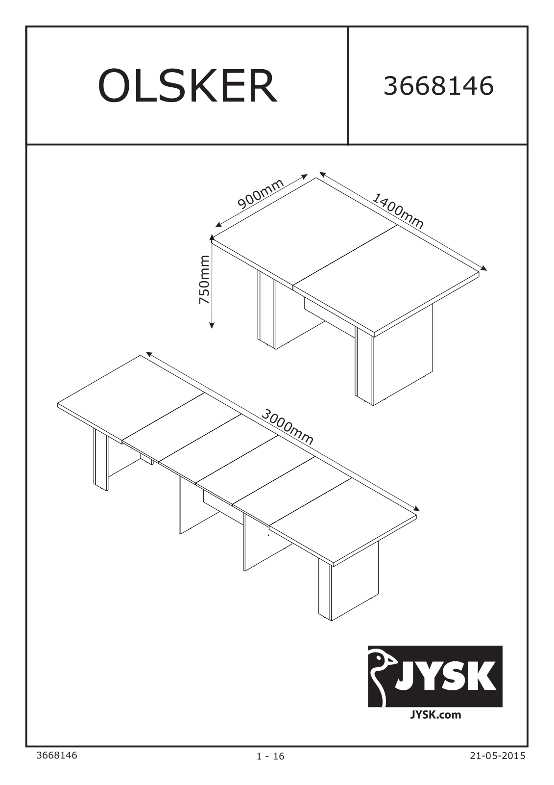 JYSK Olsker User Manual