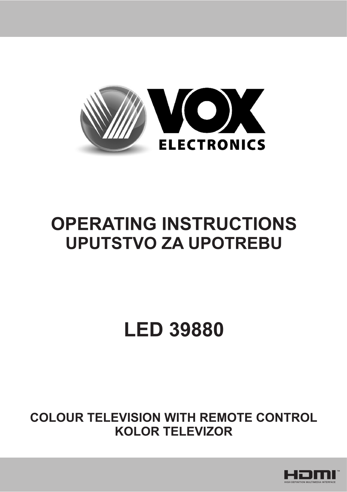 Vox LED 39880 Operating Instructions Manual