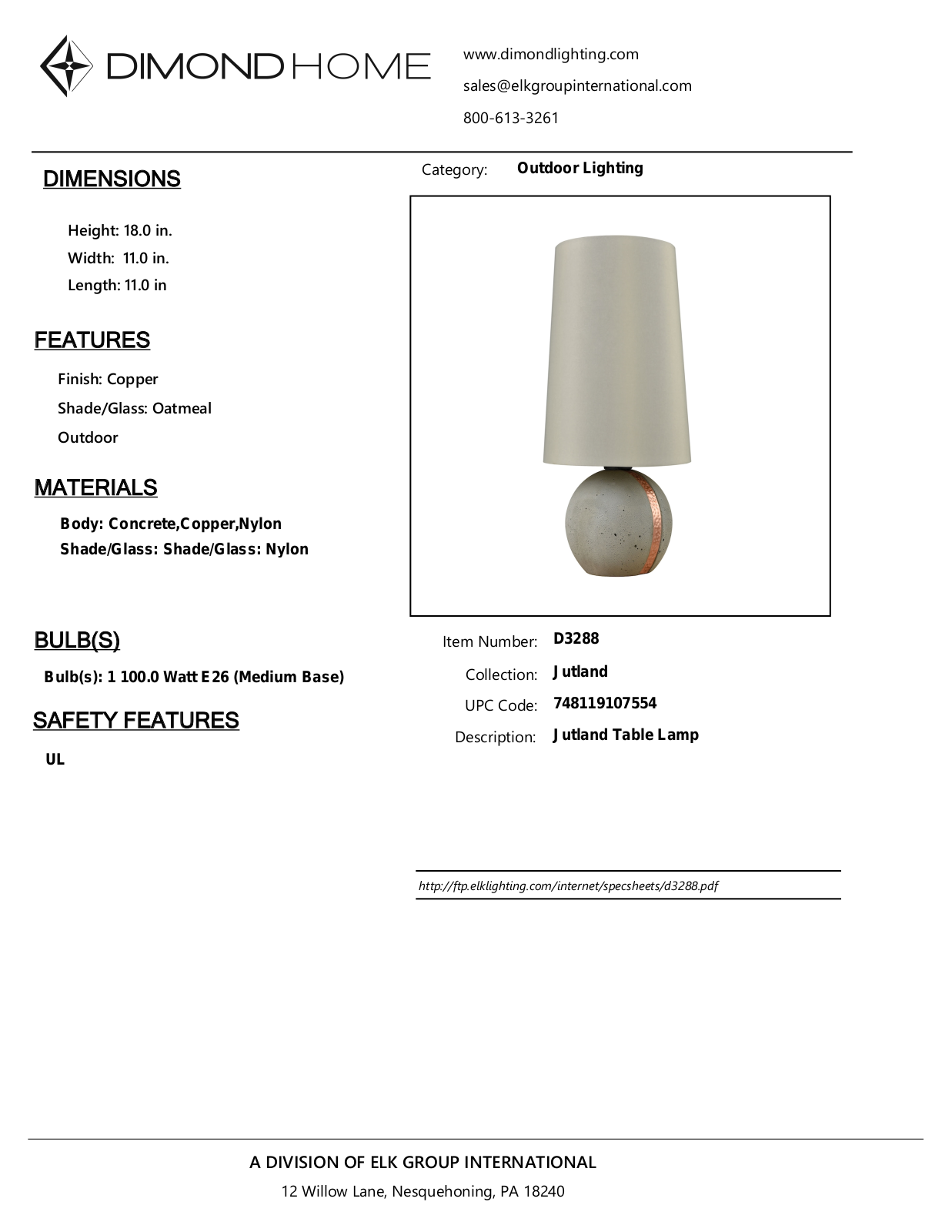 ELK Home D3288 User Manual