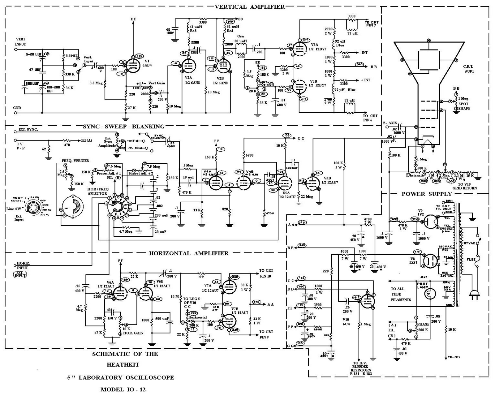 Heathkit IO-12 Schematic