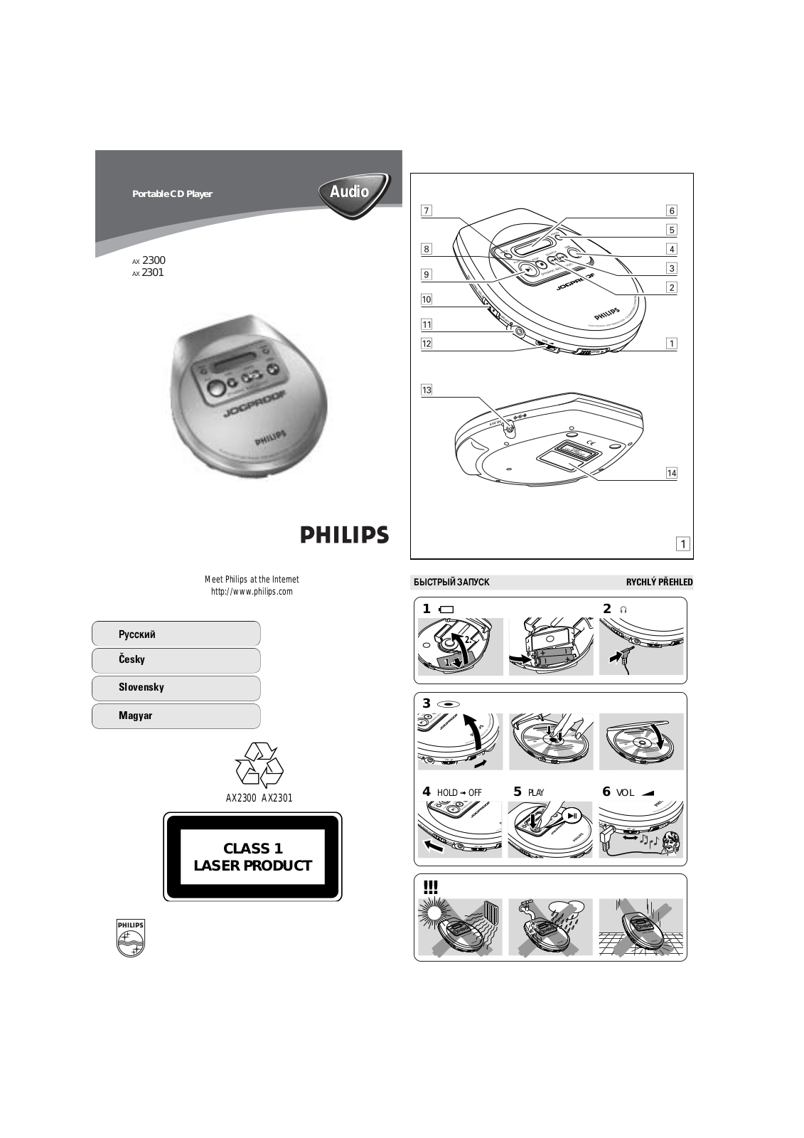 Philips AX2301/00Z, AX2301/00C, AX2300/00C User Manual