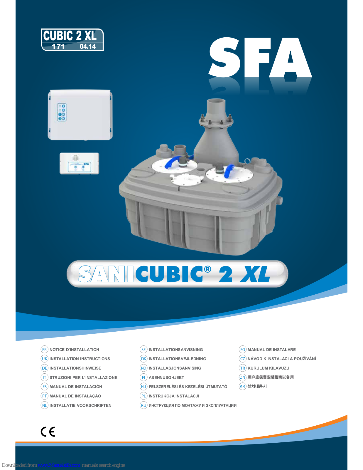 SFA SANICUBIC 2 XL Installation Instructions Manual