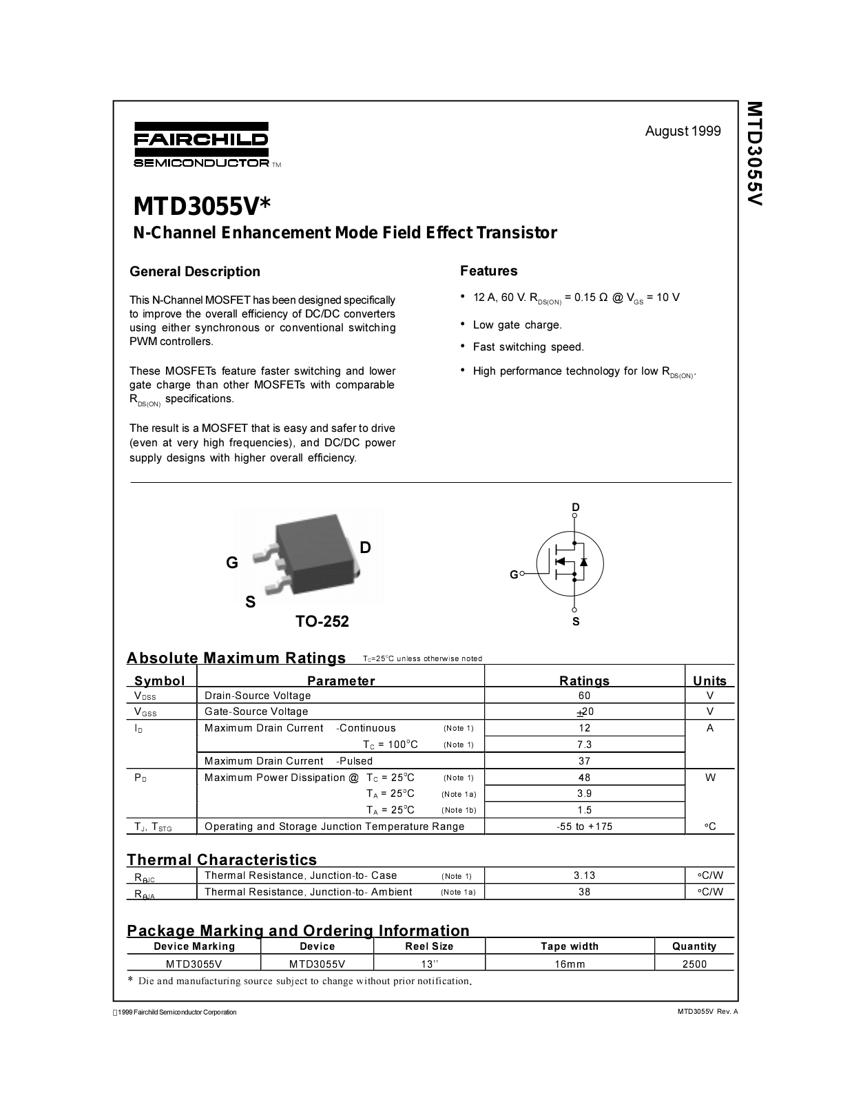 Fairchild MTD3055V service manual