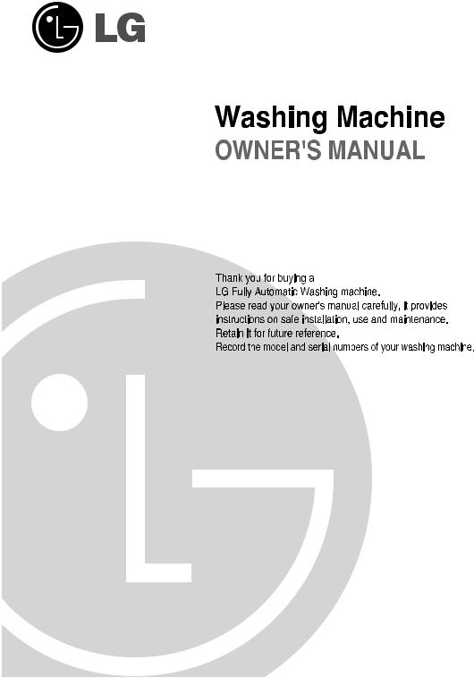 LG WD-14311FDK Owner's Manual