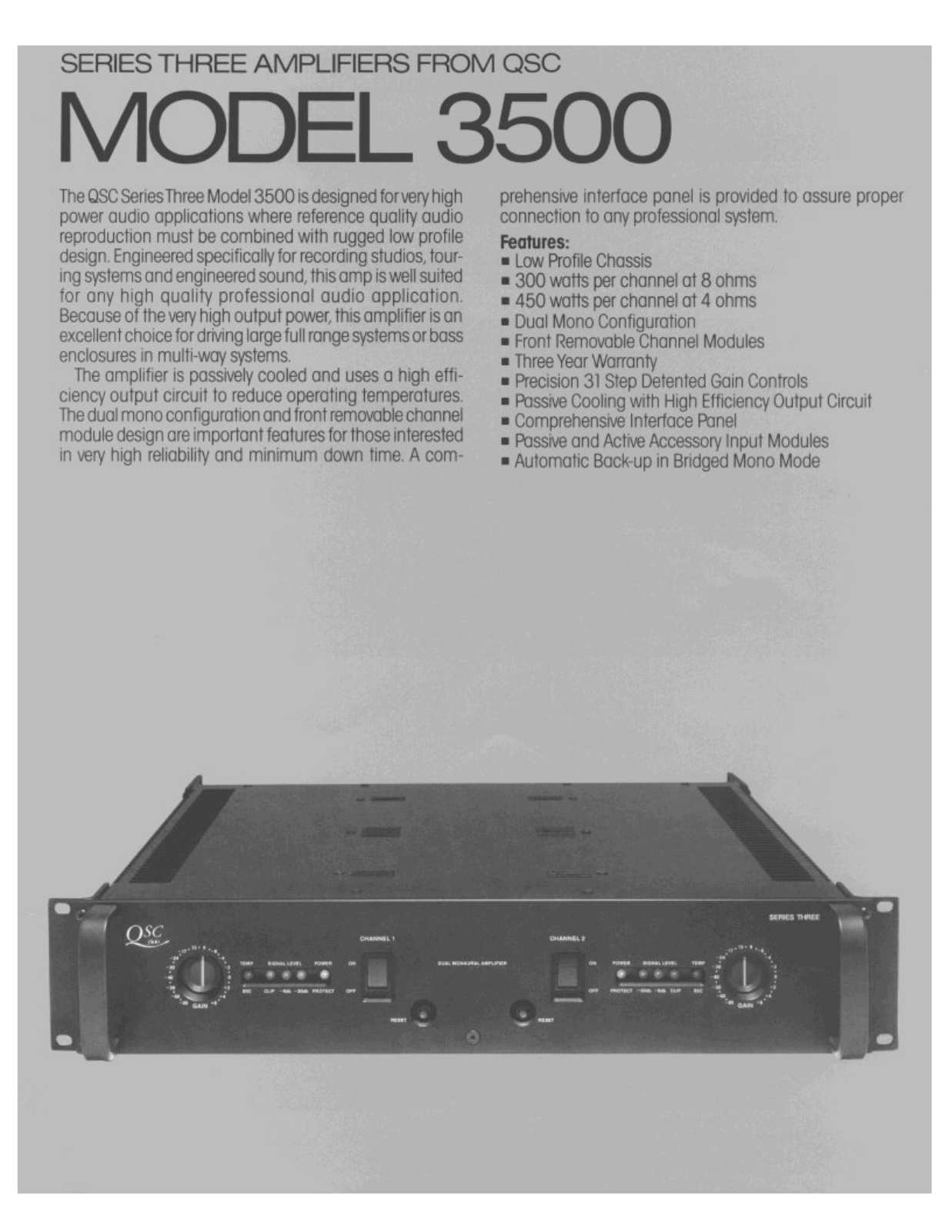 QSC Audio 3500 User Manual