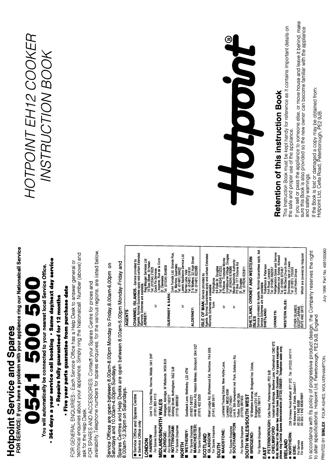 Hotpoint EH12 User Manual