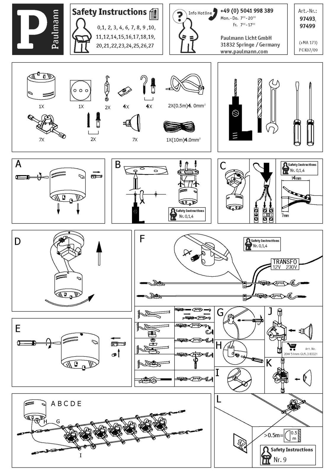 Paulmann 97493, 97499 Safety instructions - ManualMachine.com