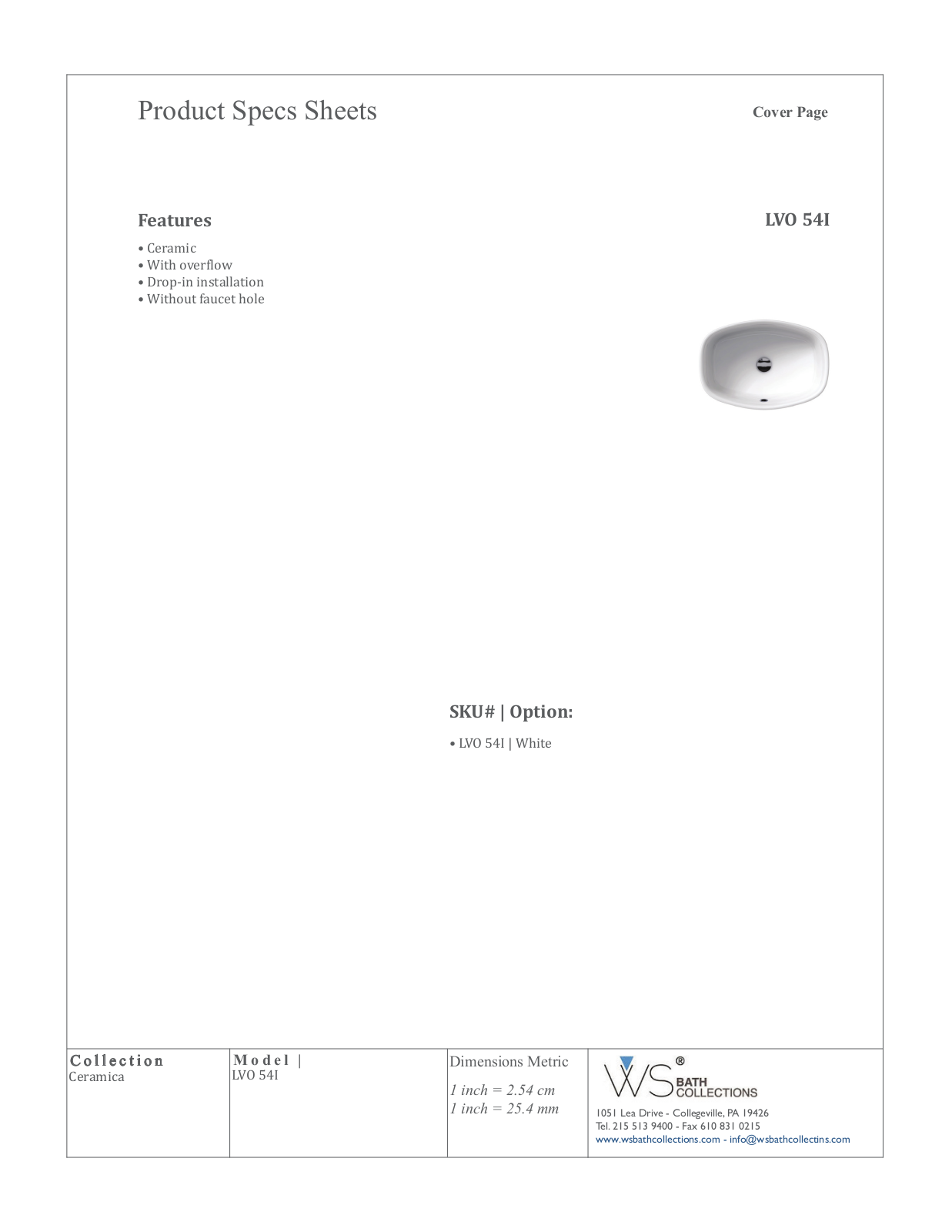 WS Bath Collections WSO1035 Specifications - ManualMachine.com