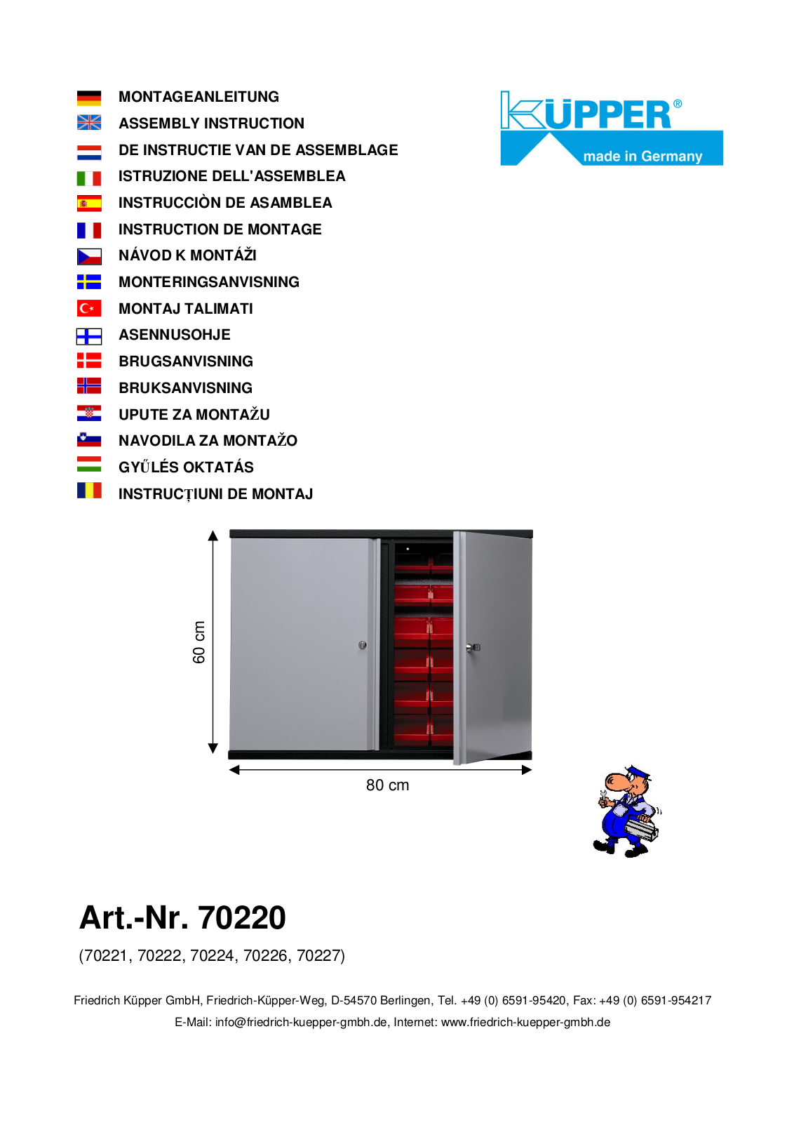 Küpper 70224, 70220, 70221, 70222, 70226 User guide