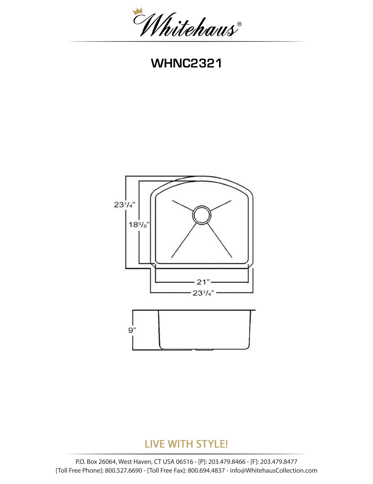 Whitehaus Collection WHC1928 Dimensions - ManualMachine.com