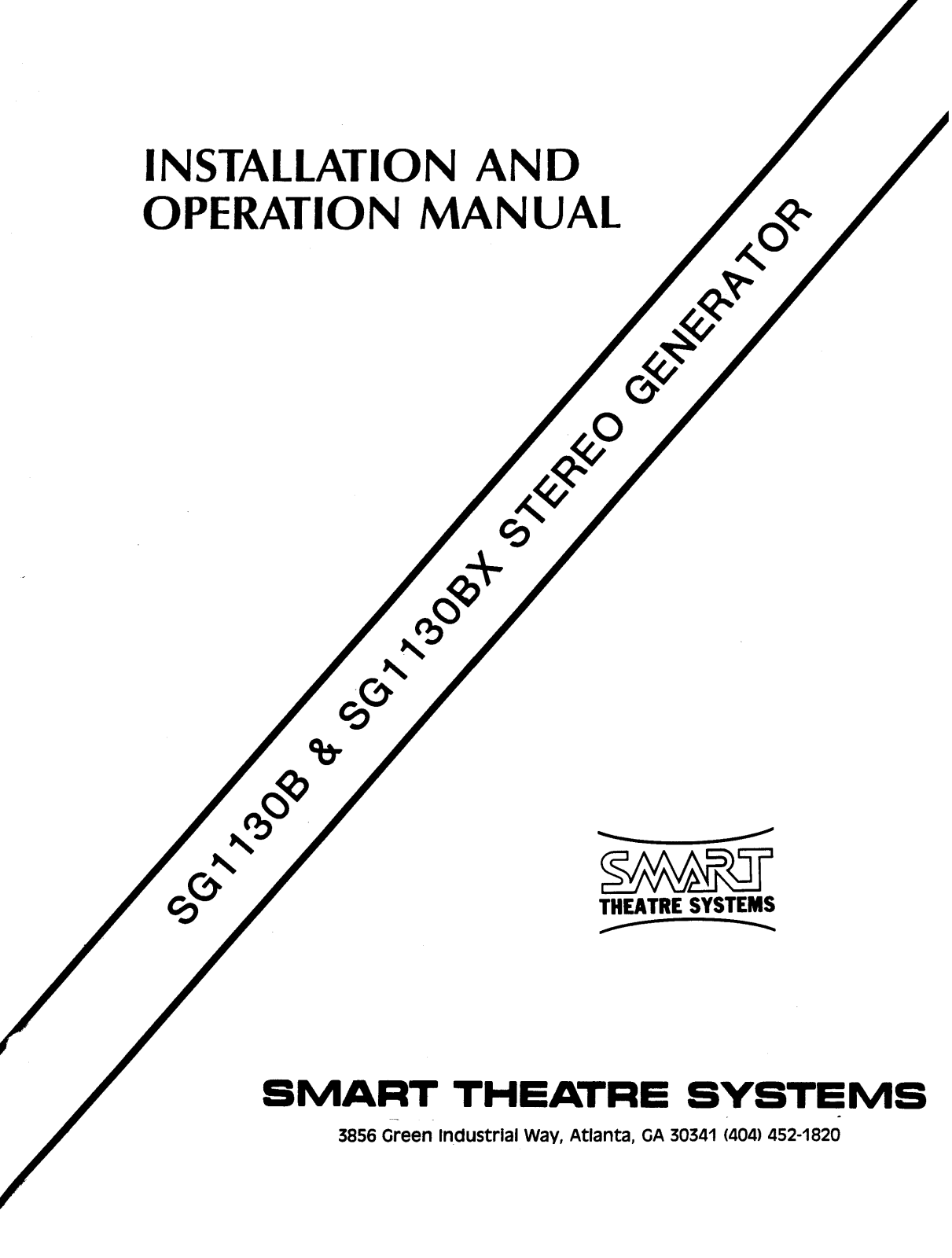 Smart SG1130B, SG1130BX OPERATION MANUAL