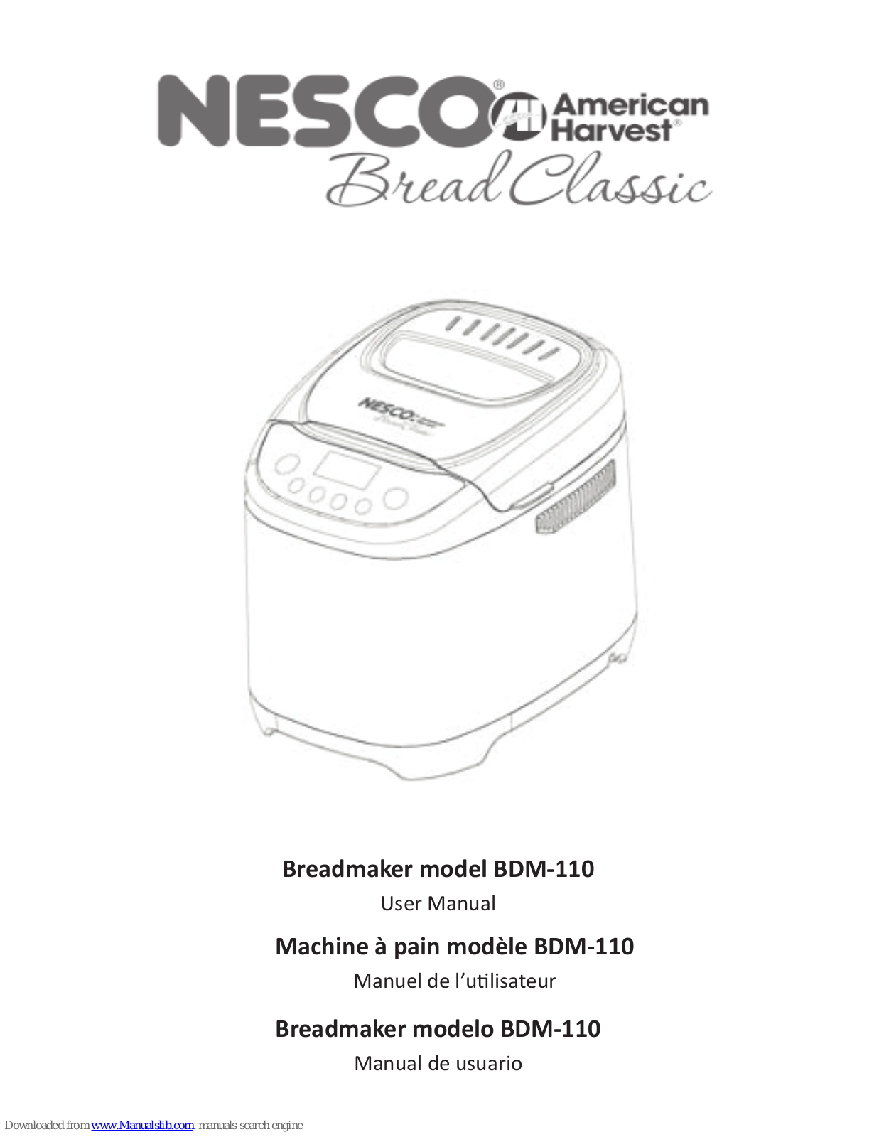 Nesco BDM-110 User Manual