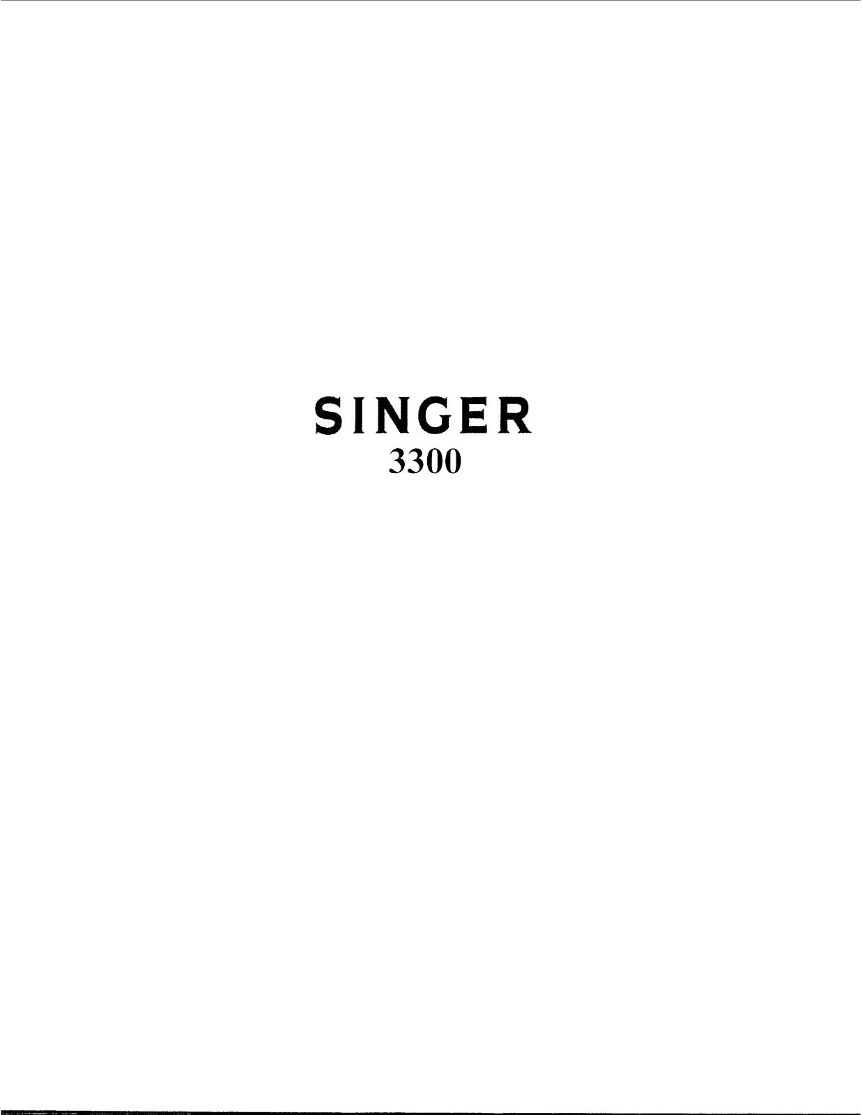 Singer 3300 User Manual