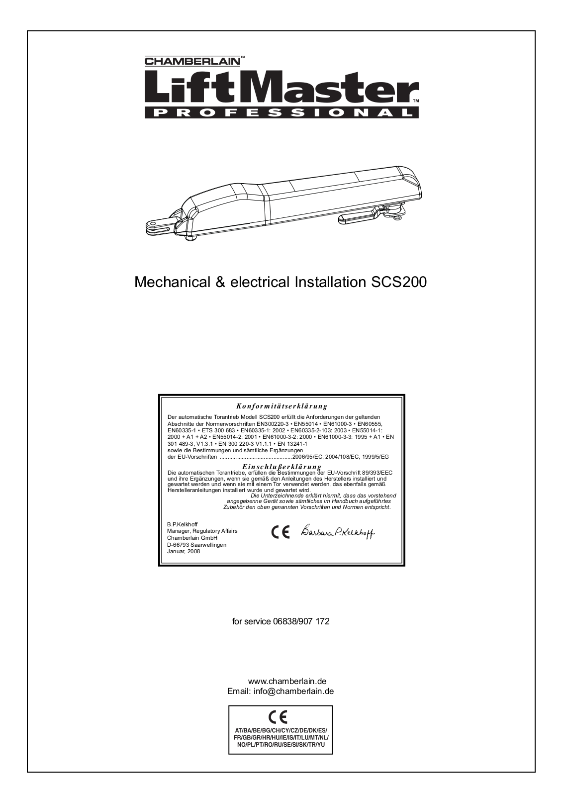 Chamberlain SCS 200, SCS200K User Manual