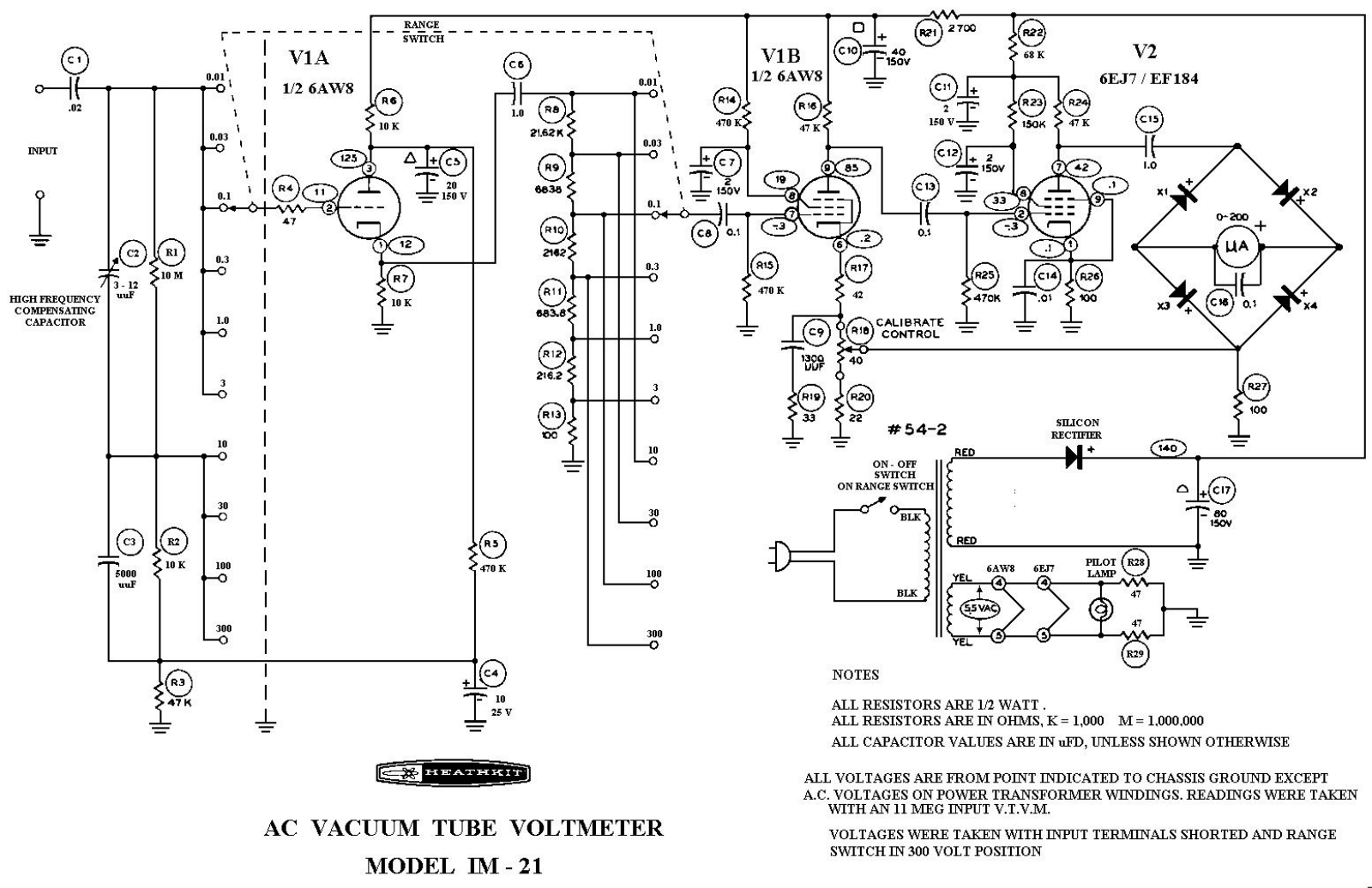 Heathkit IM-21 Schematic