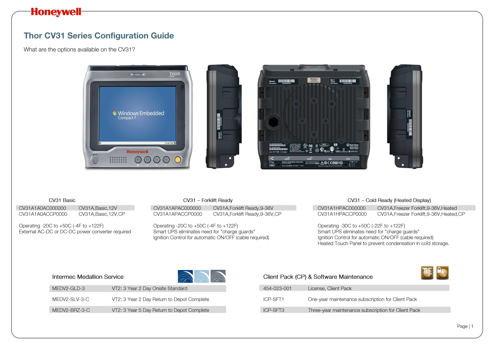 Honeywell CV31A1APACCP0000 Quick Start Guide