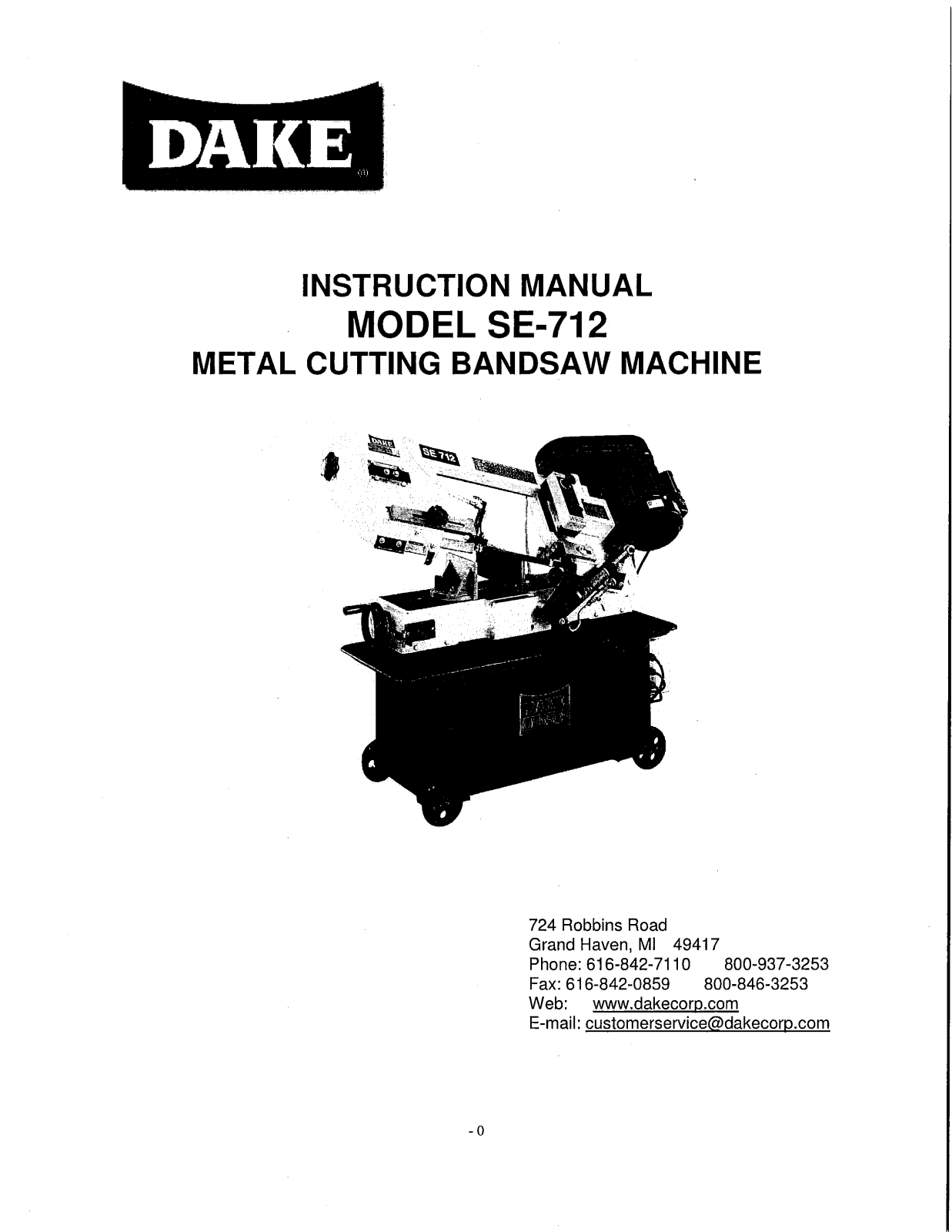 Dake 983100-1 User Manual