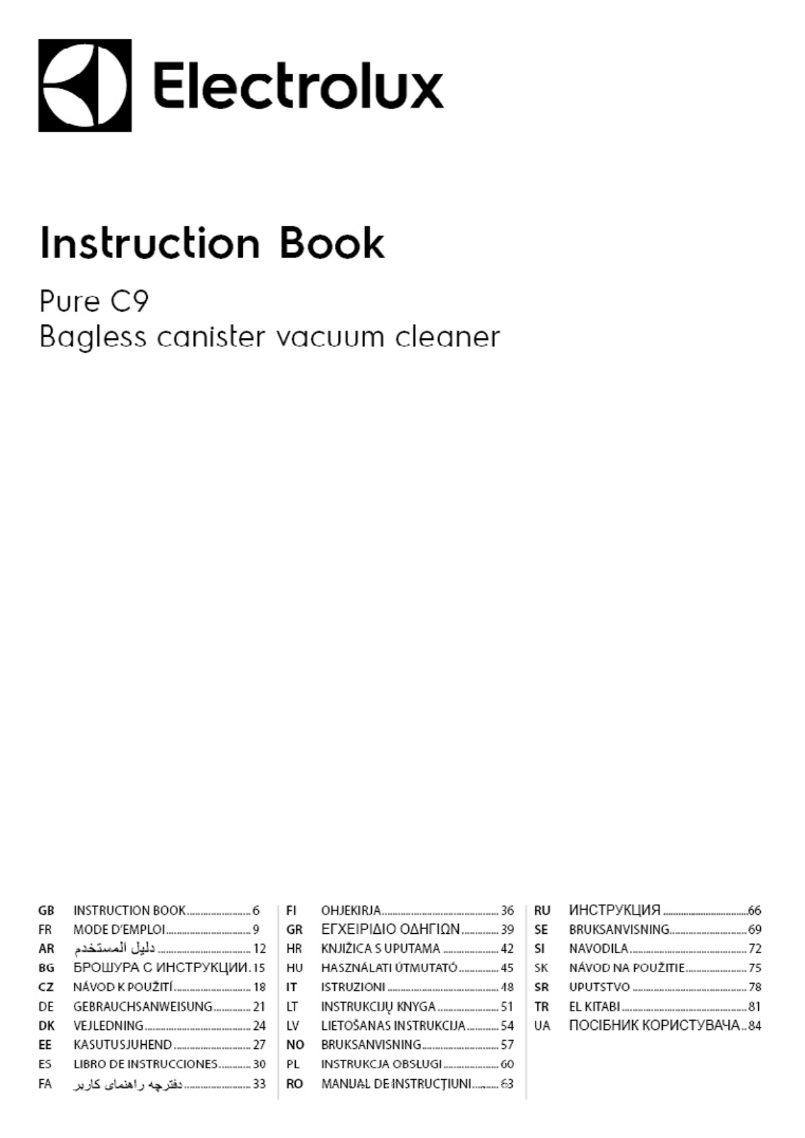 Electrolux PC91-6MG User Manual