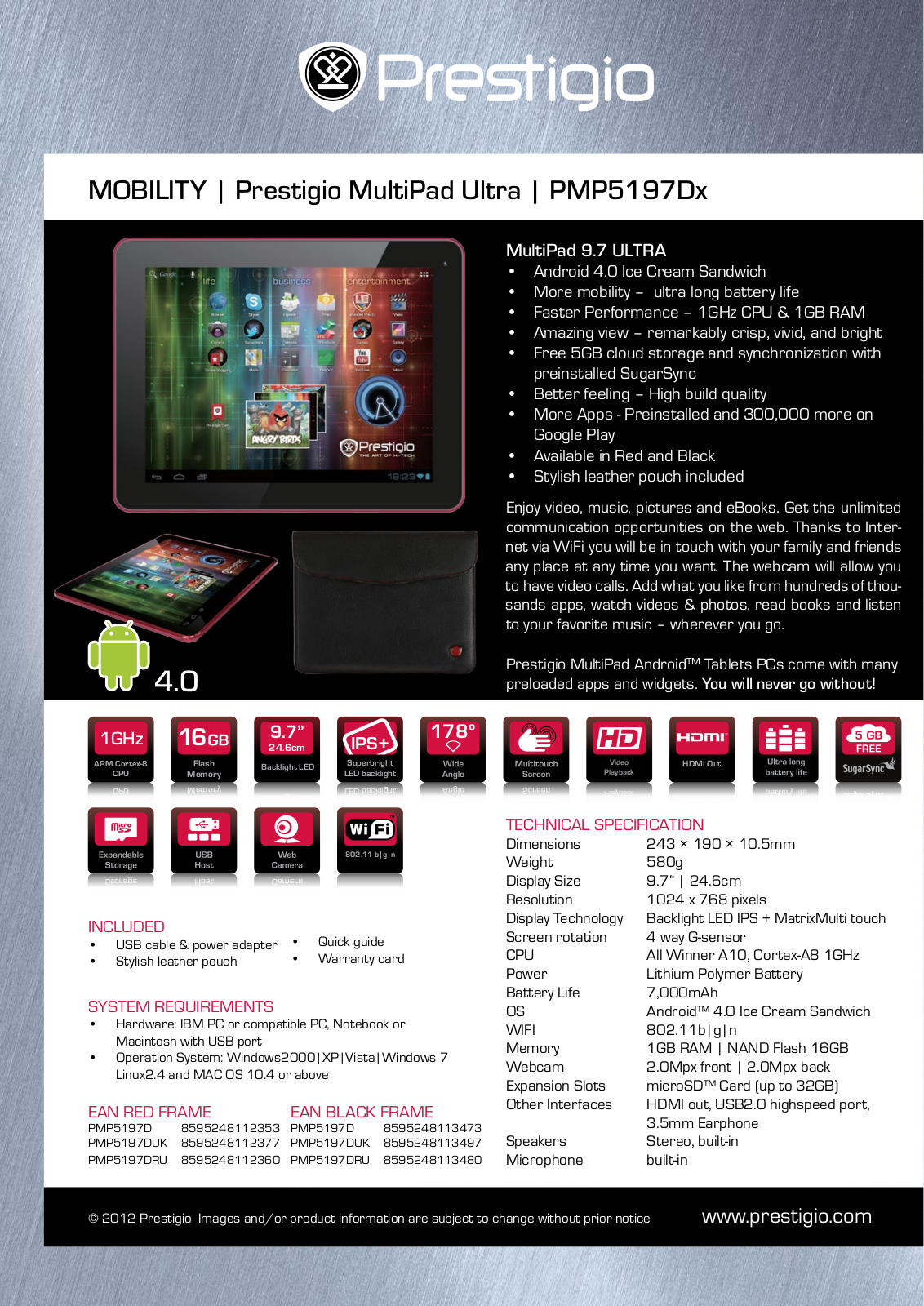 Prestigio MultiPad PMP5197D User Manual