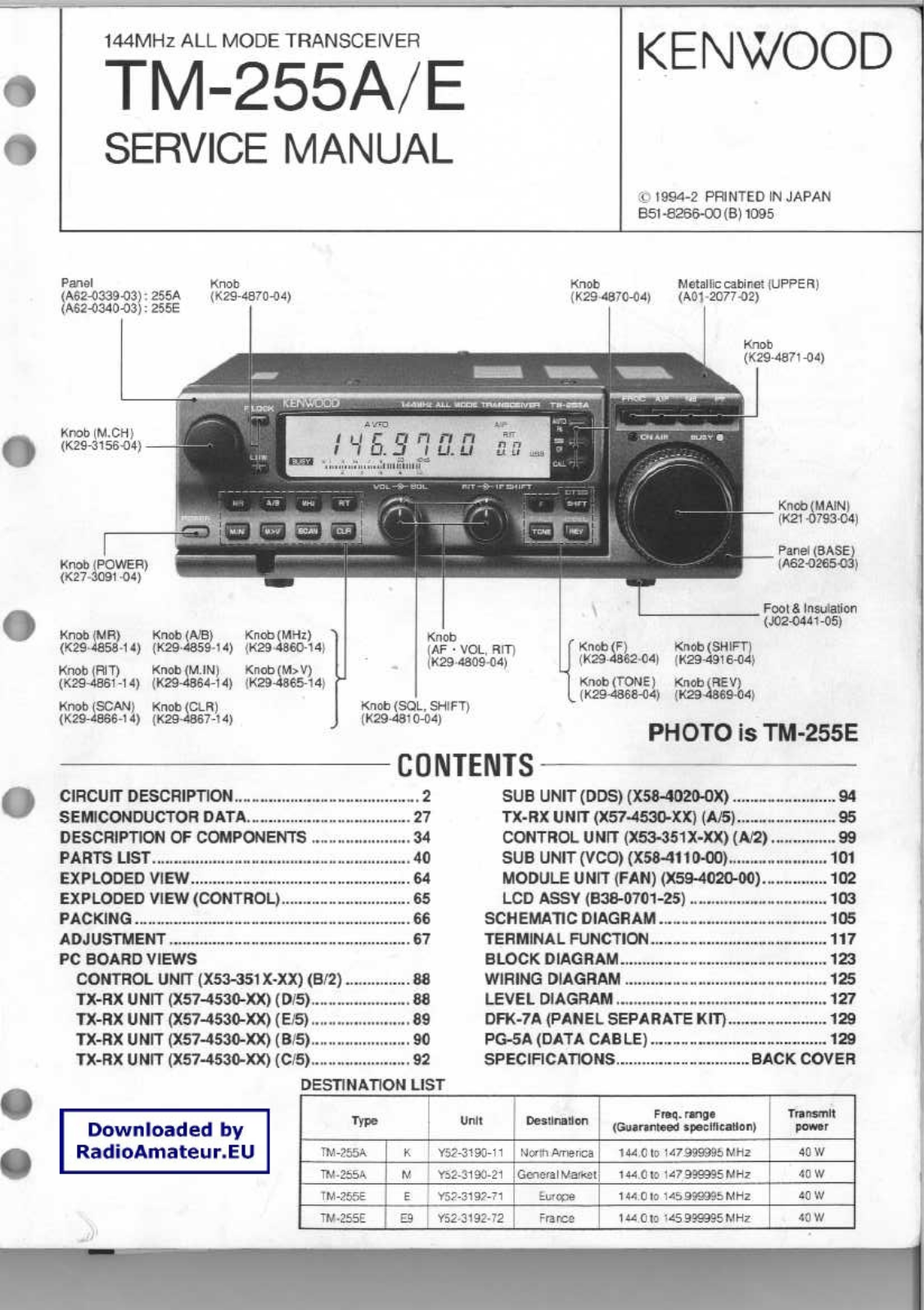 Kenwood TM255 Service Manual