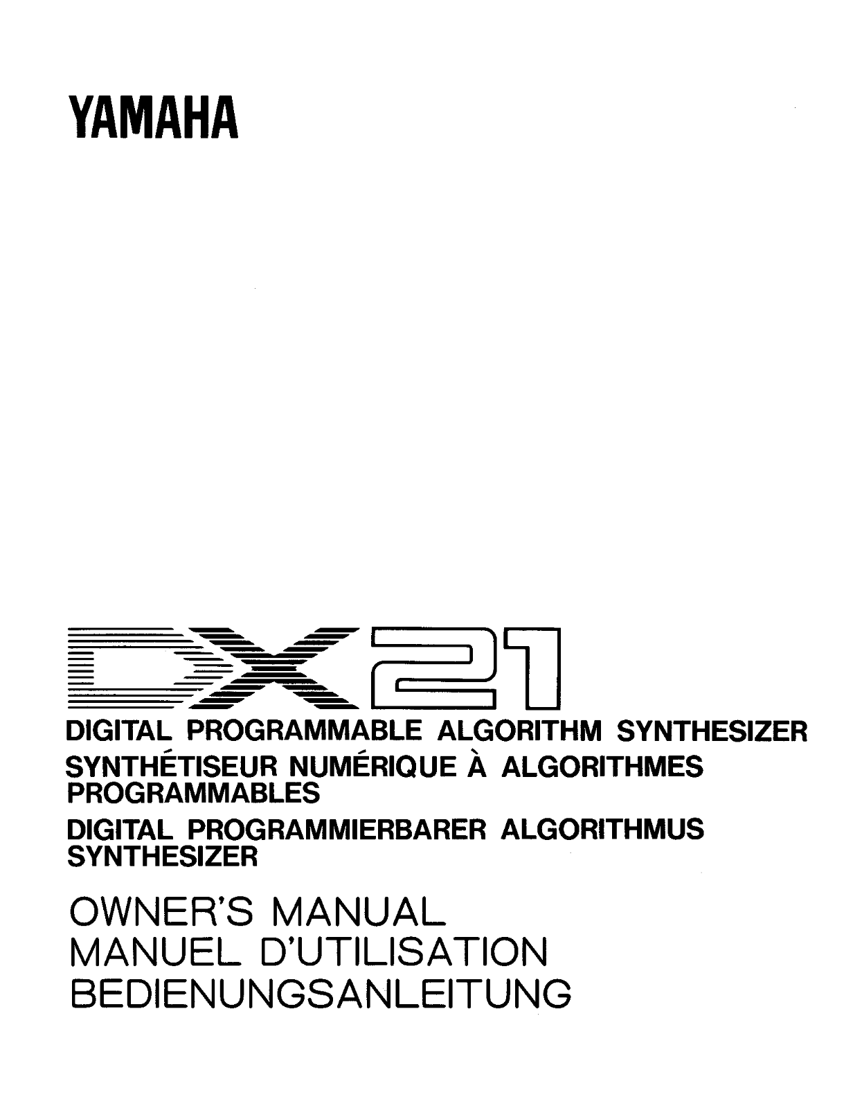 Yamaha DX21 Owner's Manual