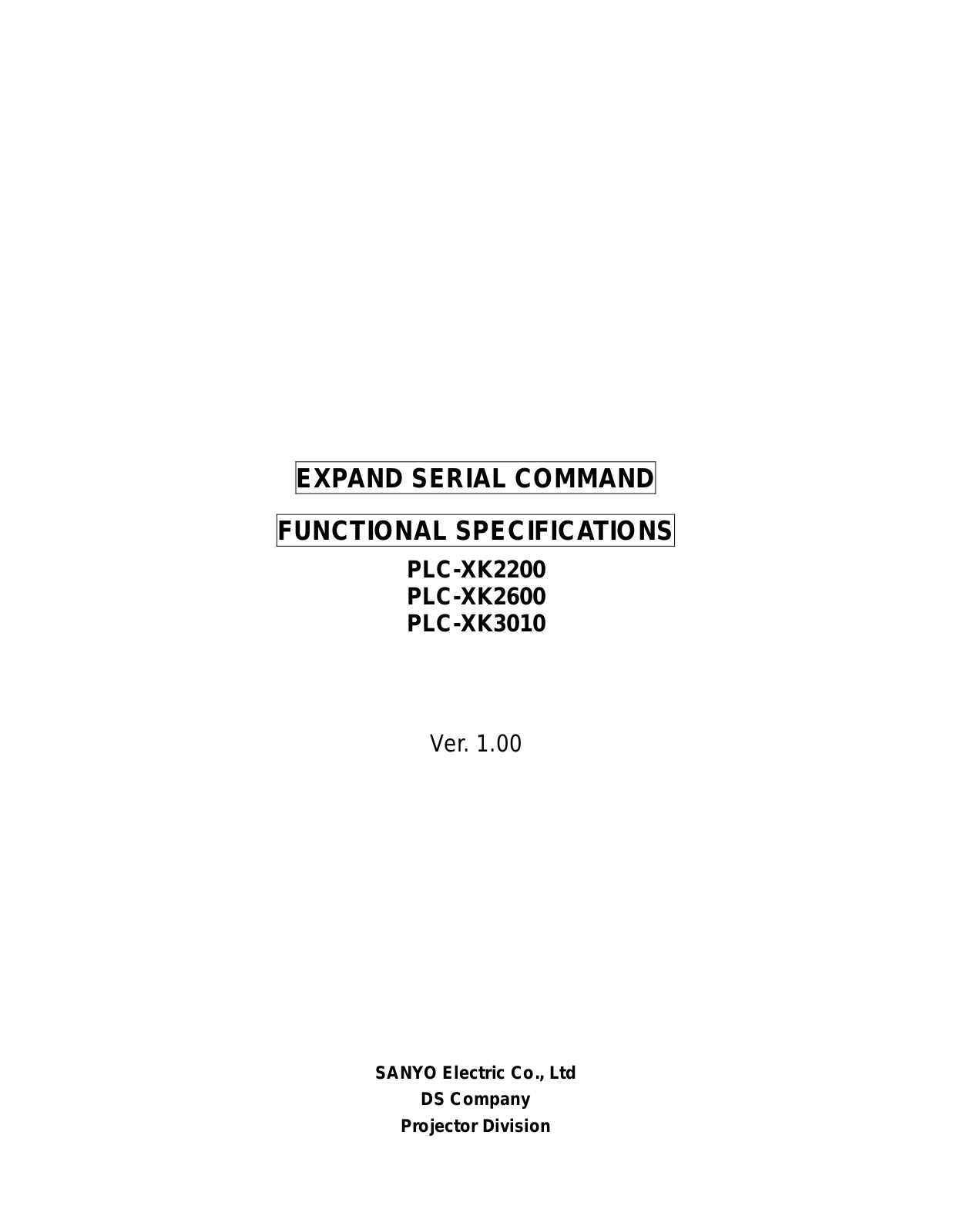 Sanyo PLC-XK2200, PLC-XK2600 User Manual